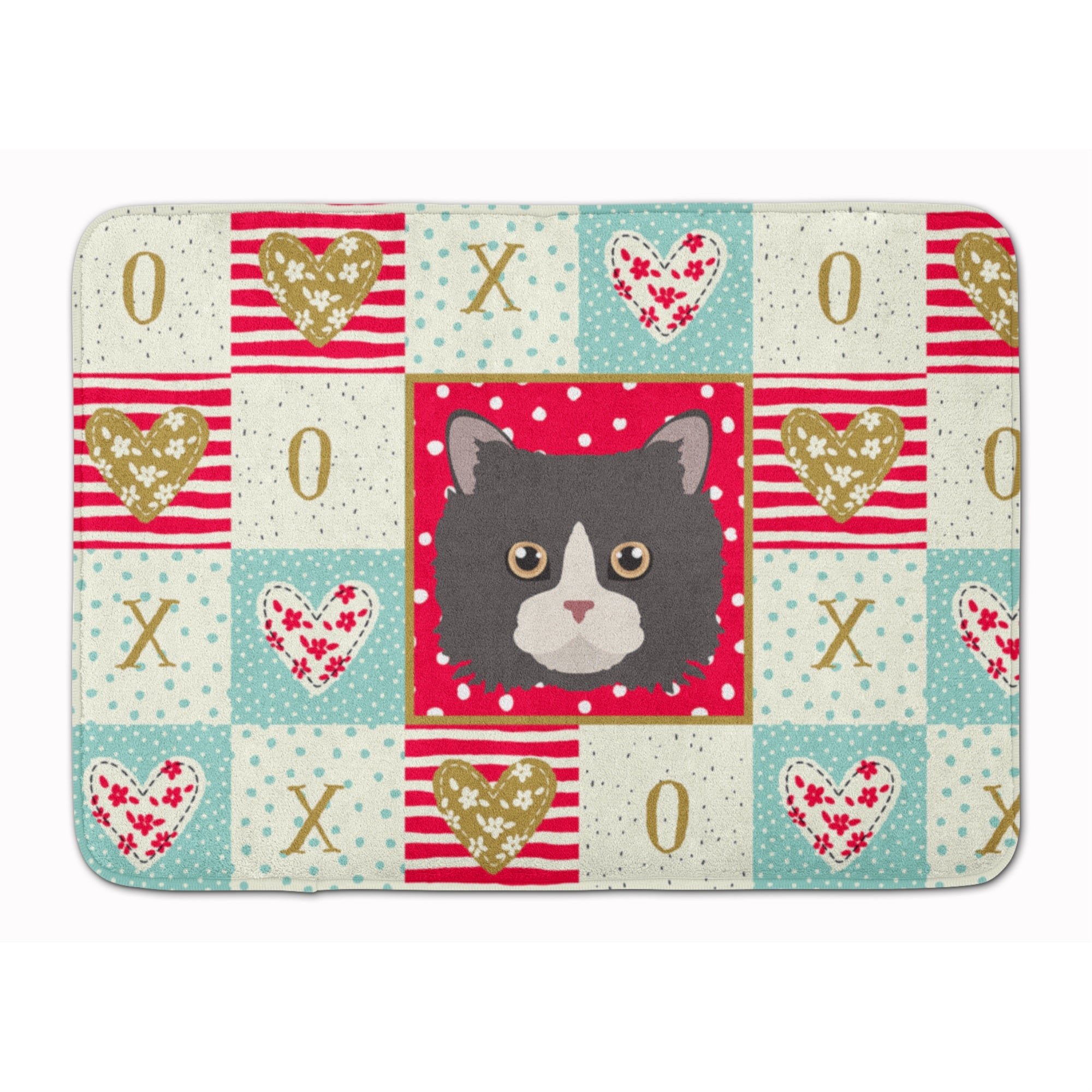 Caroline'S Treasures Poodle Cat Love Machine Washable Memory Foam Mat Doormats, Multicolor