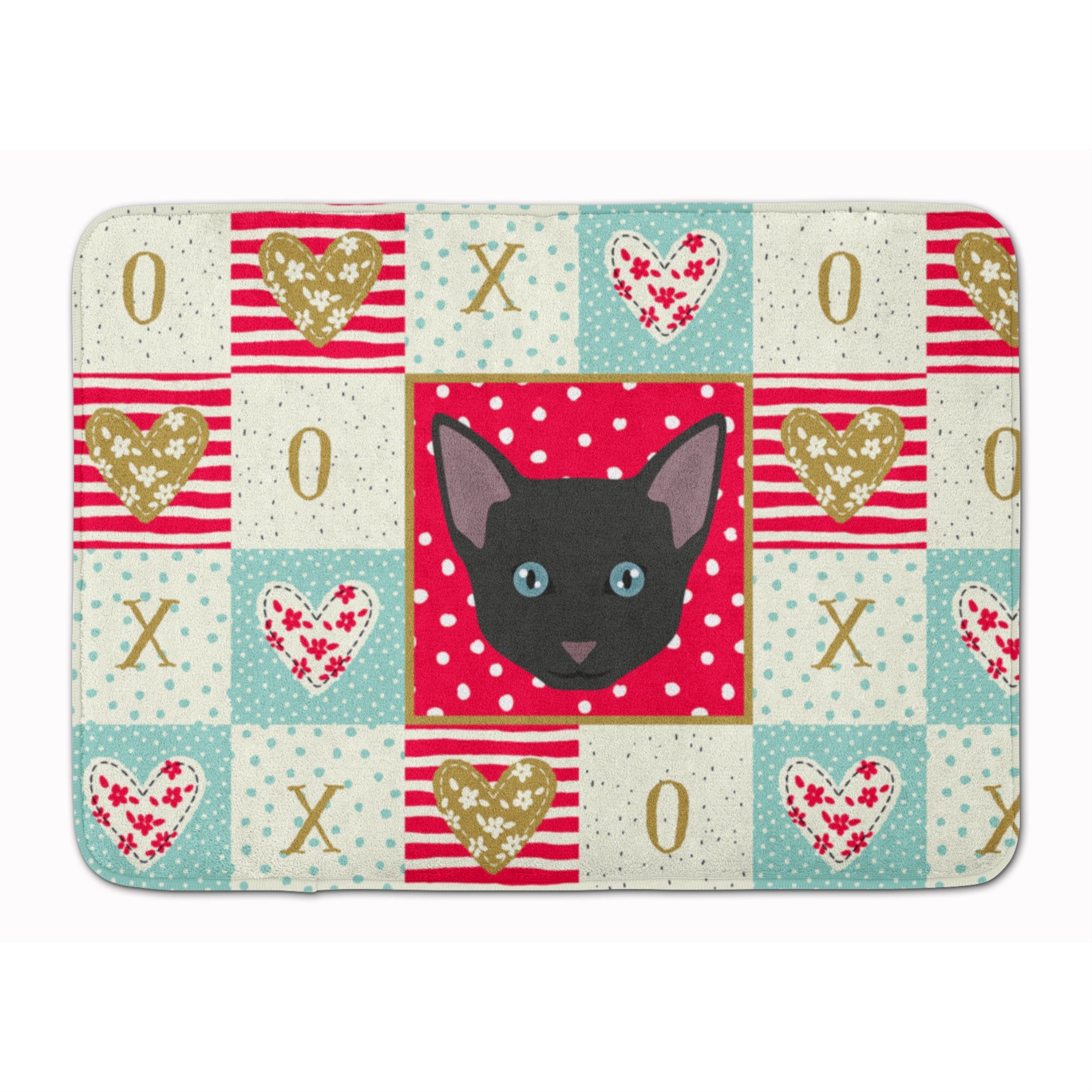 Caroline'S Treasures Russian White Black Cat Love Machine Washable Memory Foam Mat Doormats, Multicolor