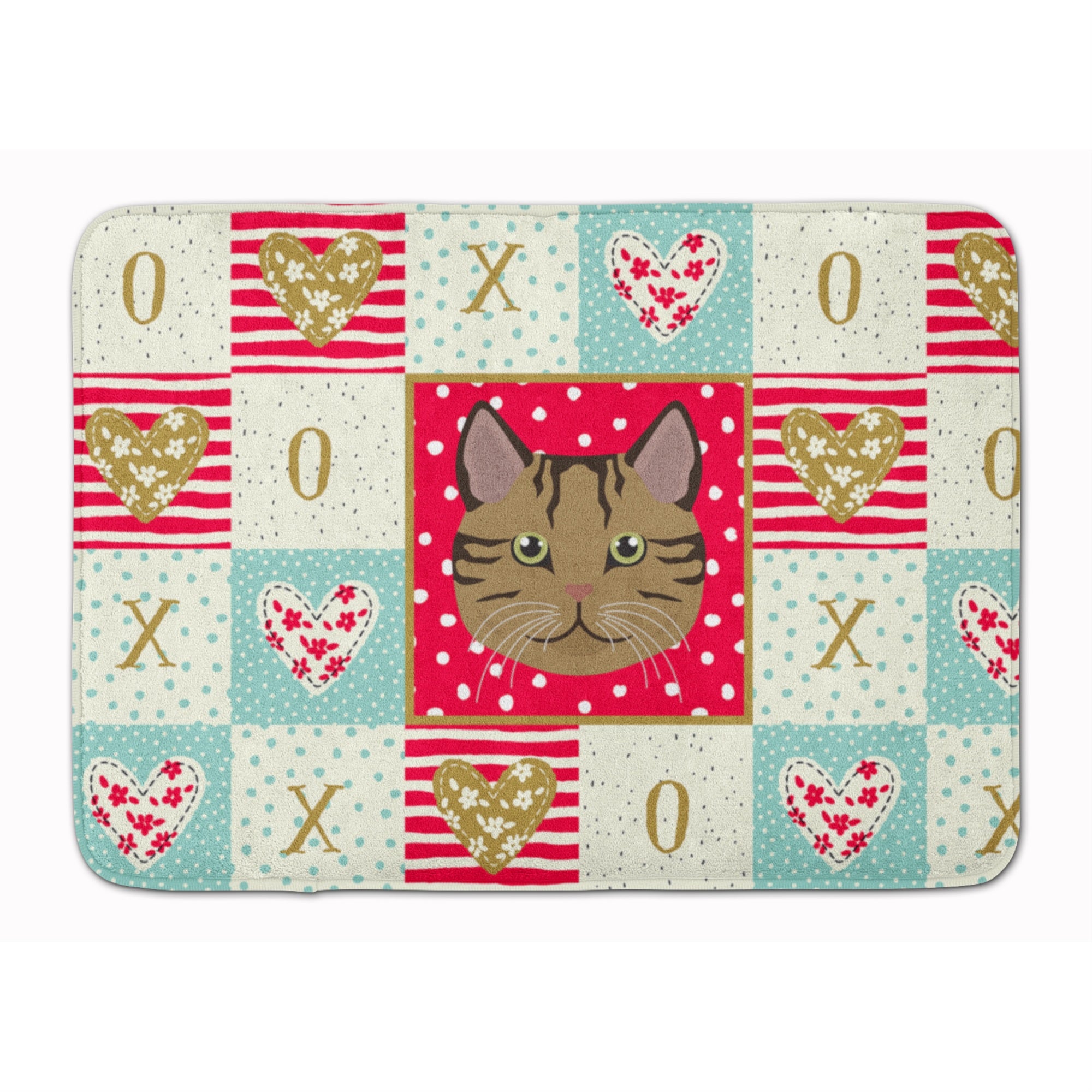 Caroline'S Treasures Scottish Straight Cat Love Machine Washable Memory Foam Mat Doormats, Multicolor
