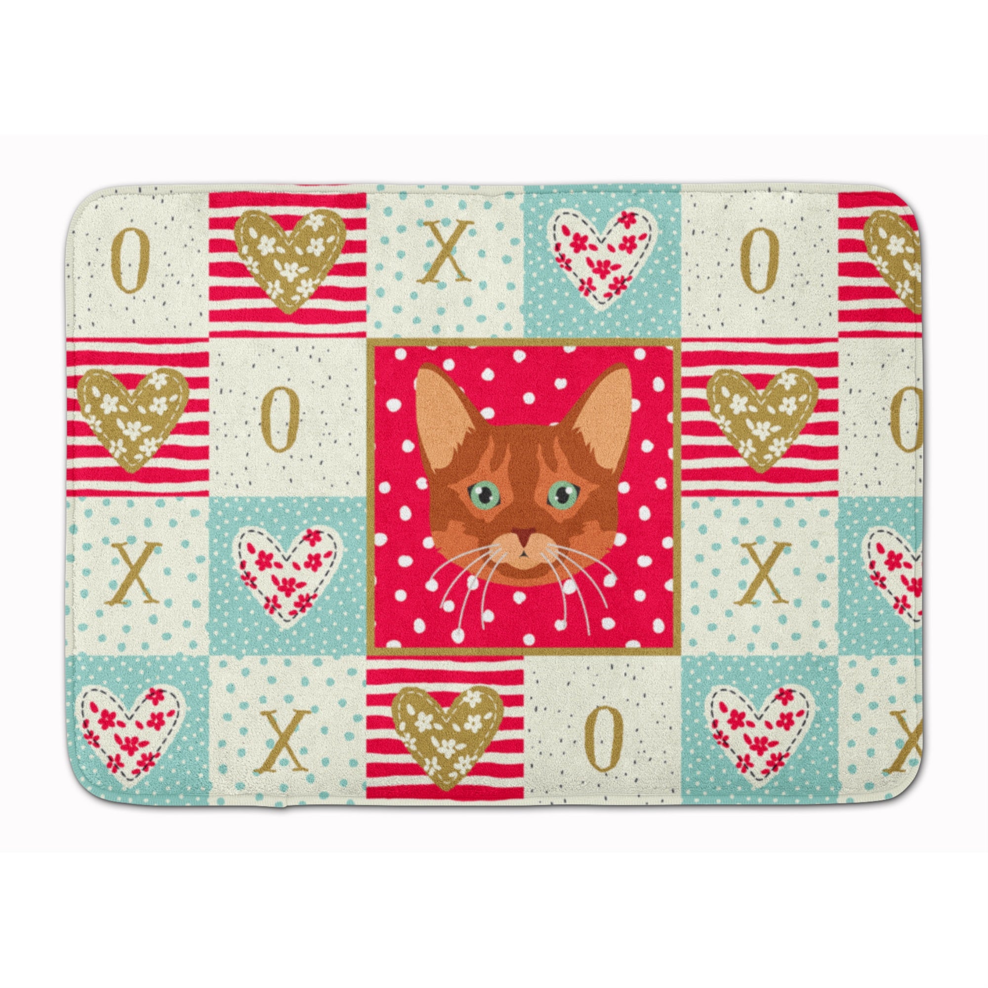 Caroline'S Treasures Somali Cat Love Machine Washable Memory Foam Mat Doormats, Multicolor