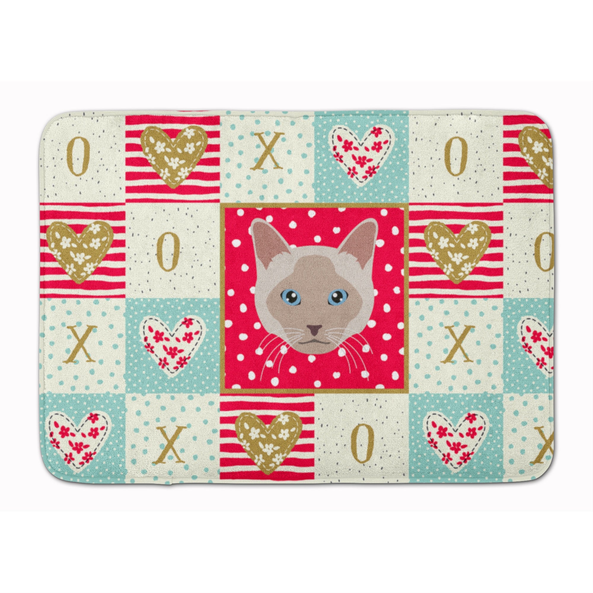 Caroline'S Treasures Thai Lilac Cat Love Machine Washable Memory Foam Mat Doormats, Multicolor