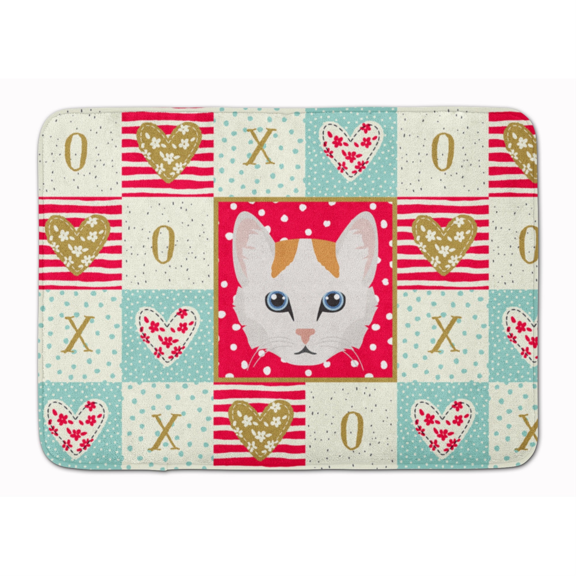 Caroline'S Treasures Turkish Van Cat Love Machine Washable Memory Foam Mat Doormats, Multicolor