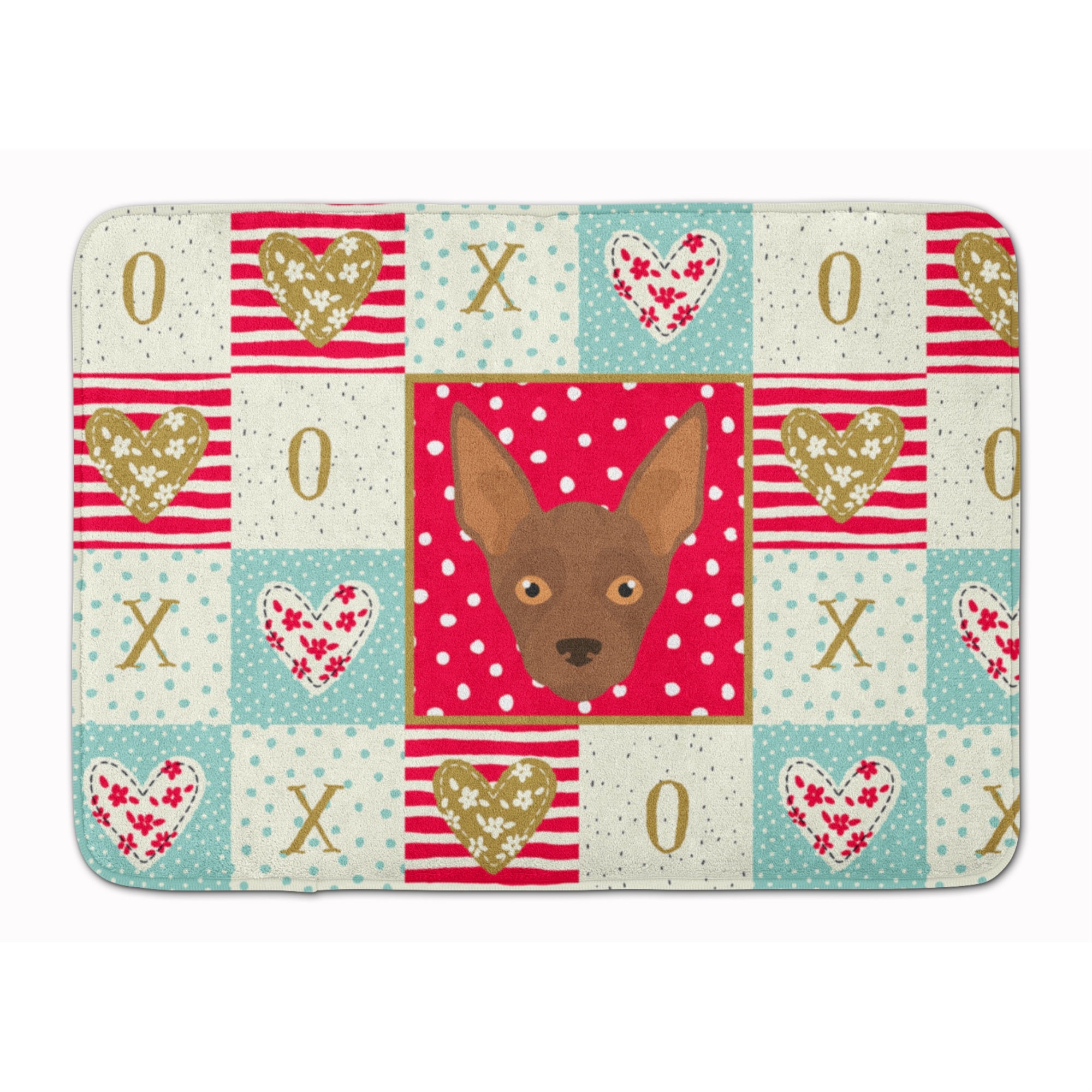 Caroline'S Treasures Abyssinian Sand Terrier Love Machine Washable Memory Foam Mat Doormats, Multicolor