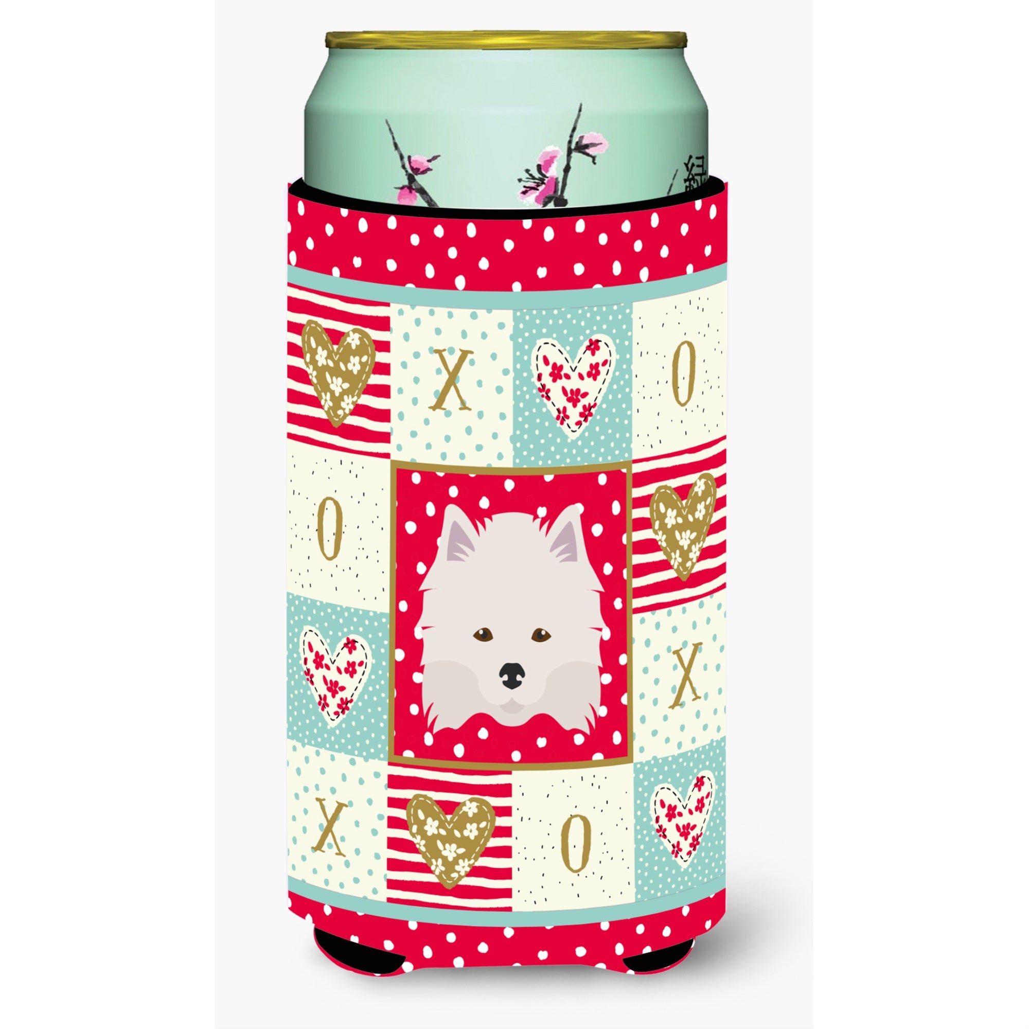 Caroline'S Treasures Ck5181Tbc American Eskimo Tall Boy Insulator Hugger Cold-Beverage-Koozies, Multicolor