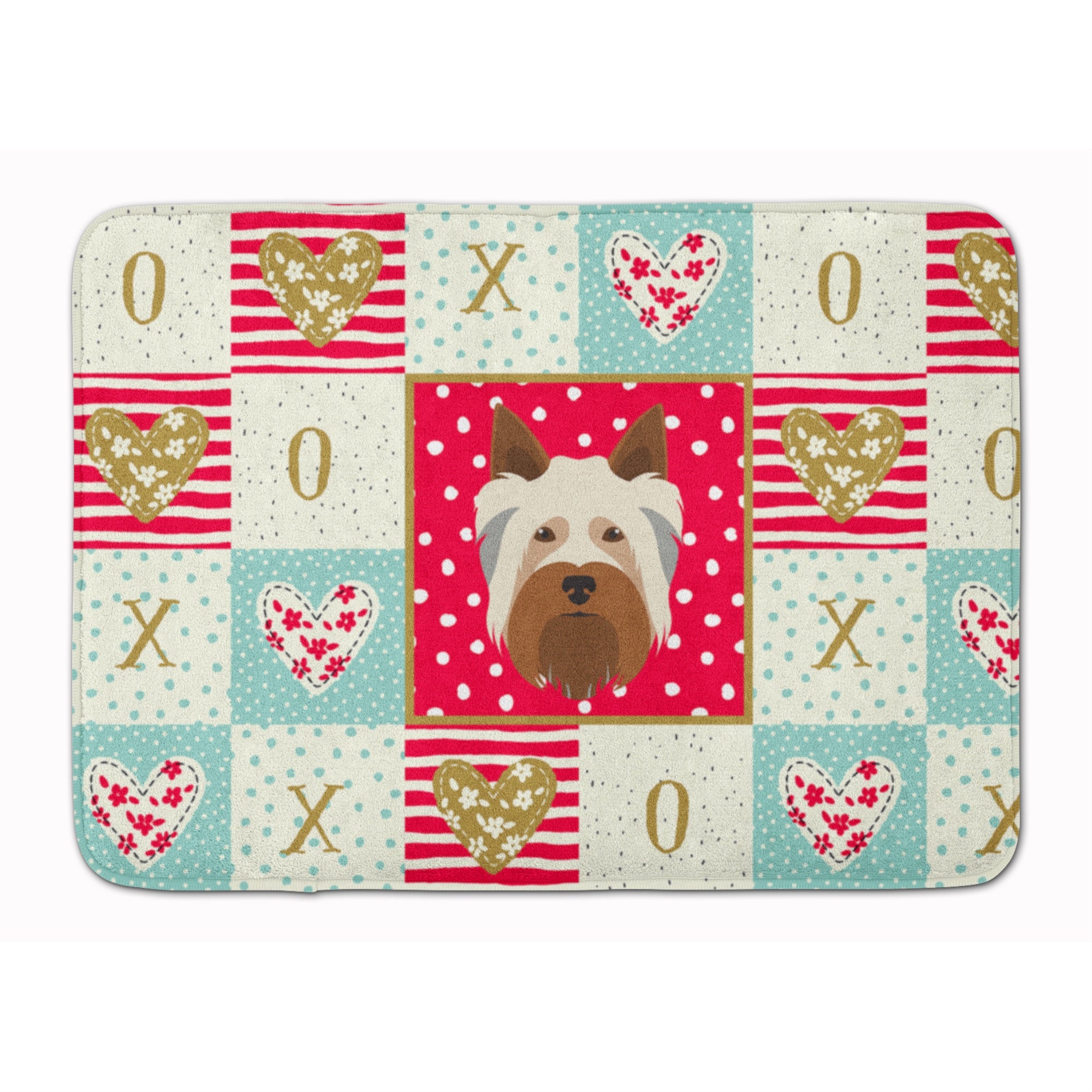 Caroline'S Treasures Australian Silky Terrier Love Machine Washable Memory Foam Mat Doormats, Multicolor