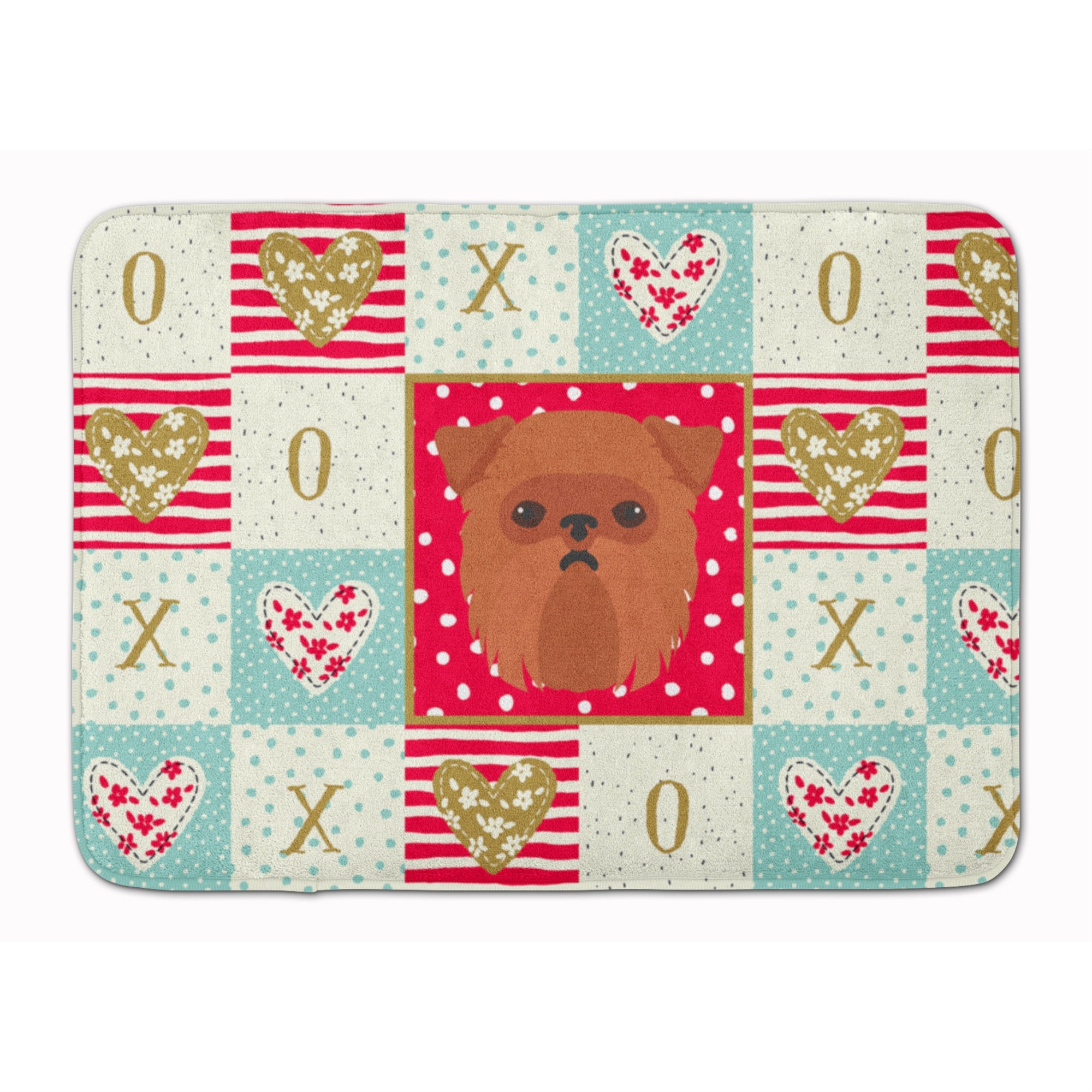 Caroline'S Treasures Brussels Griffon Love Machine Washable Memory Foam Mat Doormats, Multicolor
