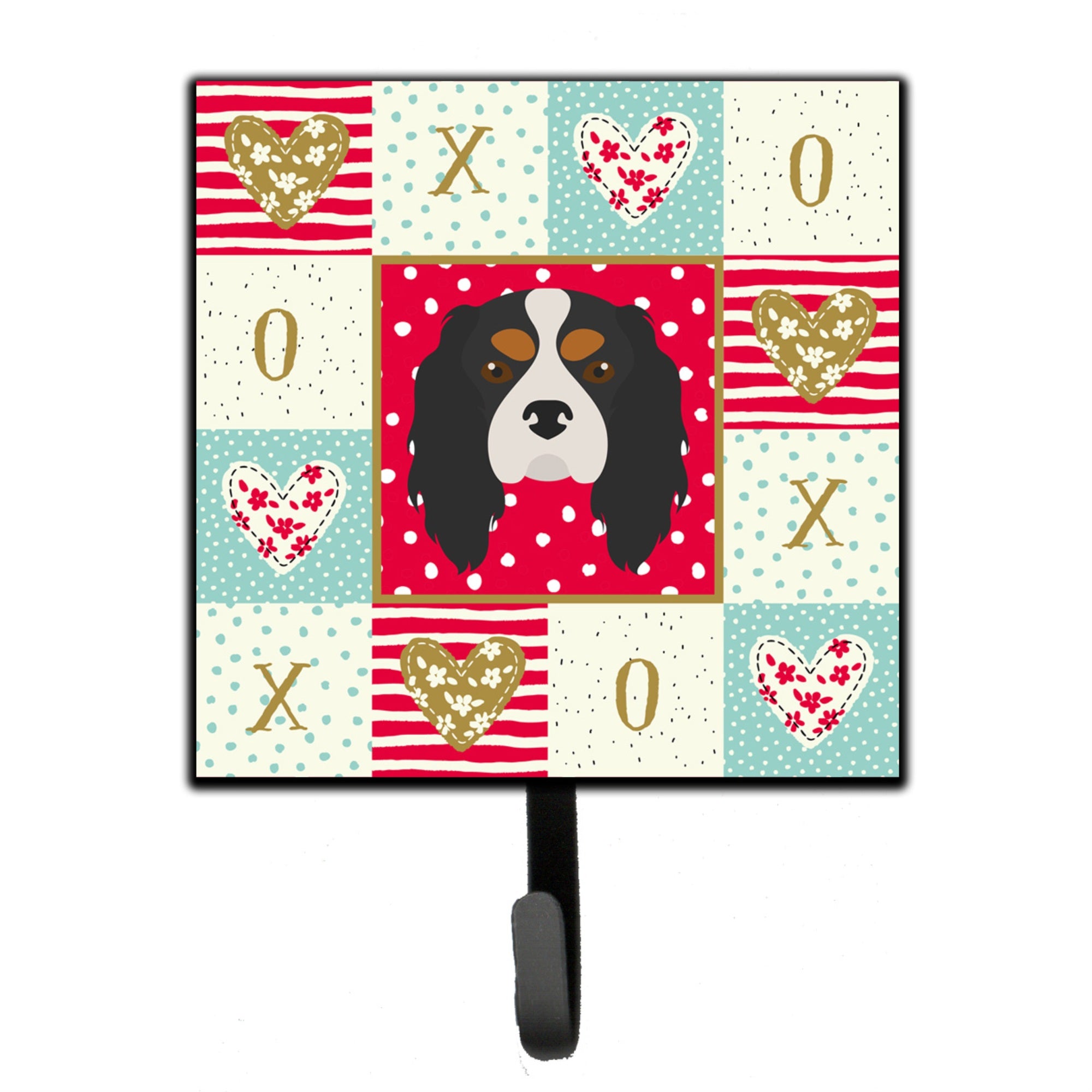 Caroline'S Treasures Cavalier King Charles Spaniel Love Leash Or Key Holder Hooks, Multicolor
