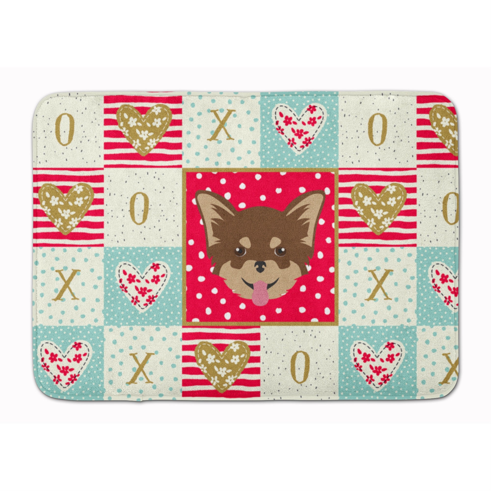 Caroline'S Treasures Chihuahua Love Machine Washable Memory Foam Mat Doormats, Multicolor