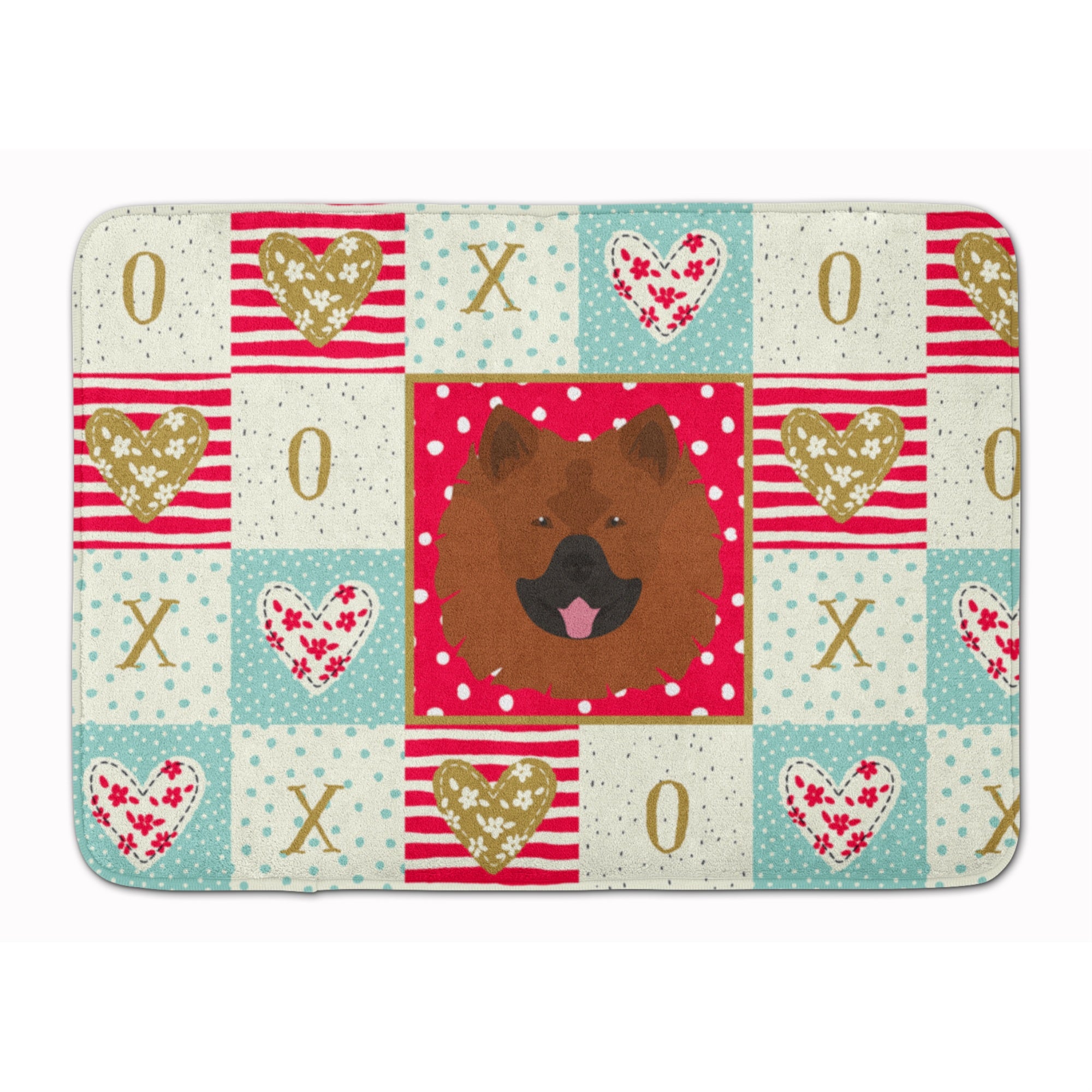 Caroline'S Treasures Eurasier Love Machine Washable Memory Foam Mat Doormats, Multicolor