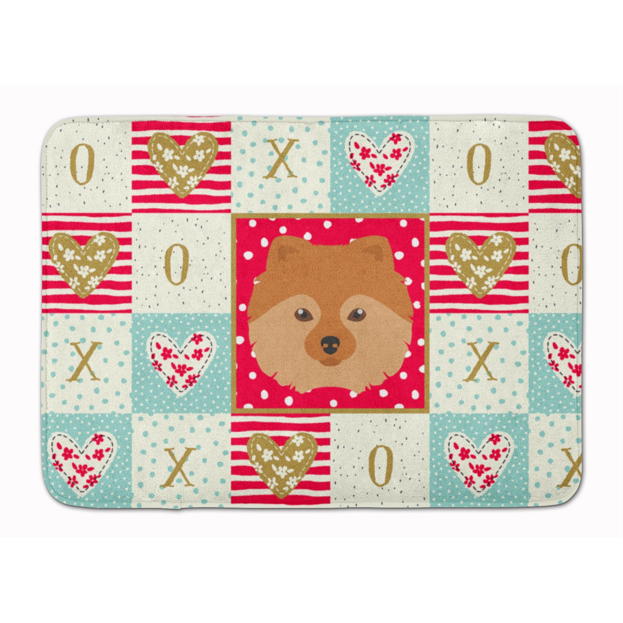 Caroline'S Treasures German Spitz Love Machine Washable Memory Foam Mat Doormats, Multicolor