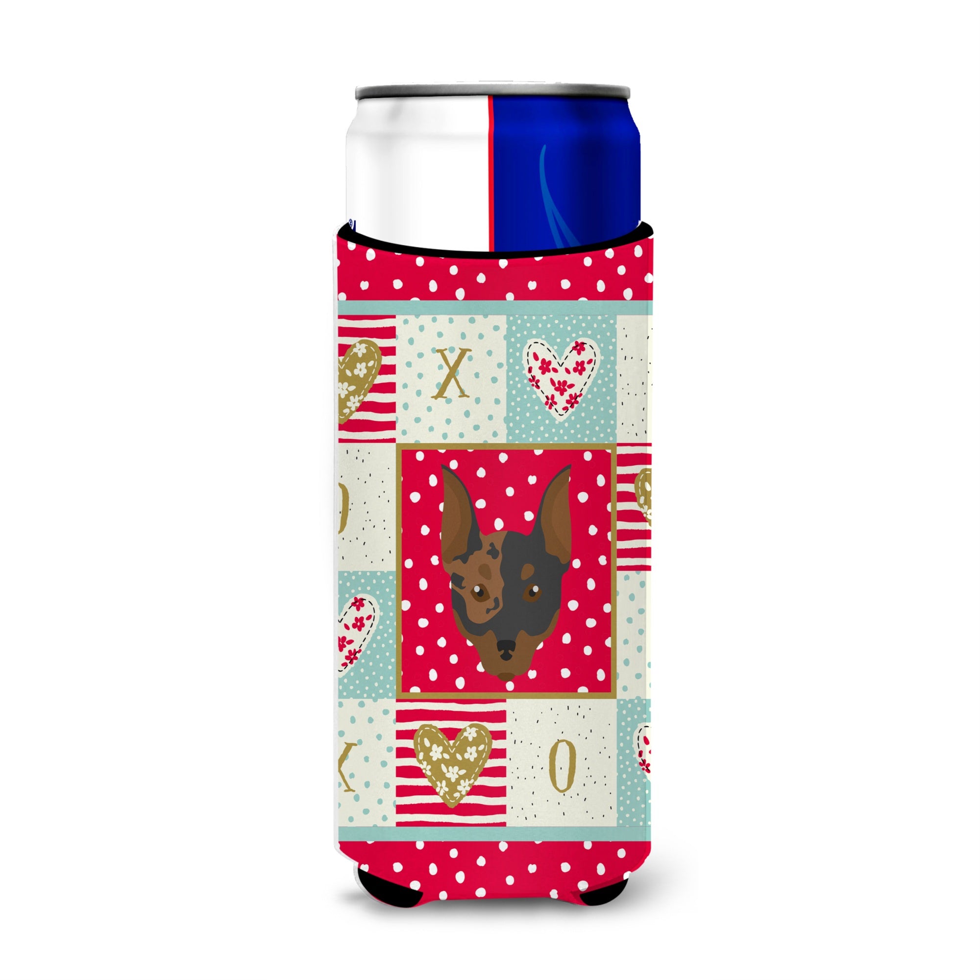 Caroline'S Treasures Ck5204Muk Harlequin Pinscher #2 Ultra Hugger For Slim Cans Cold-Beverage-Koozies, Multicolor