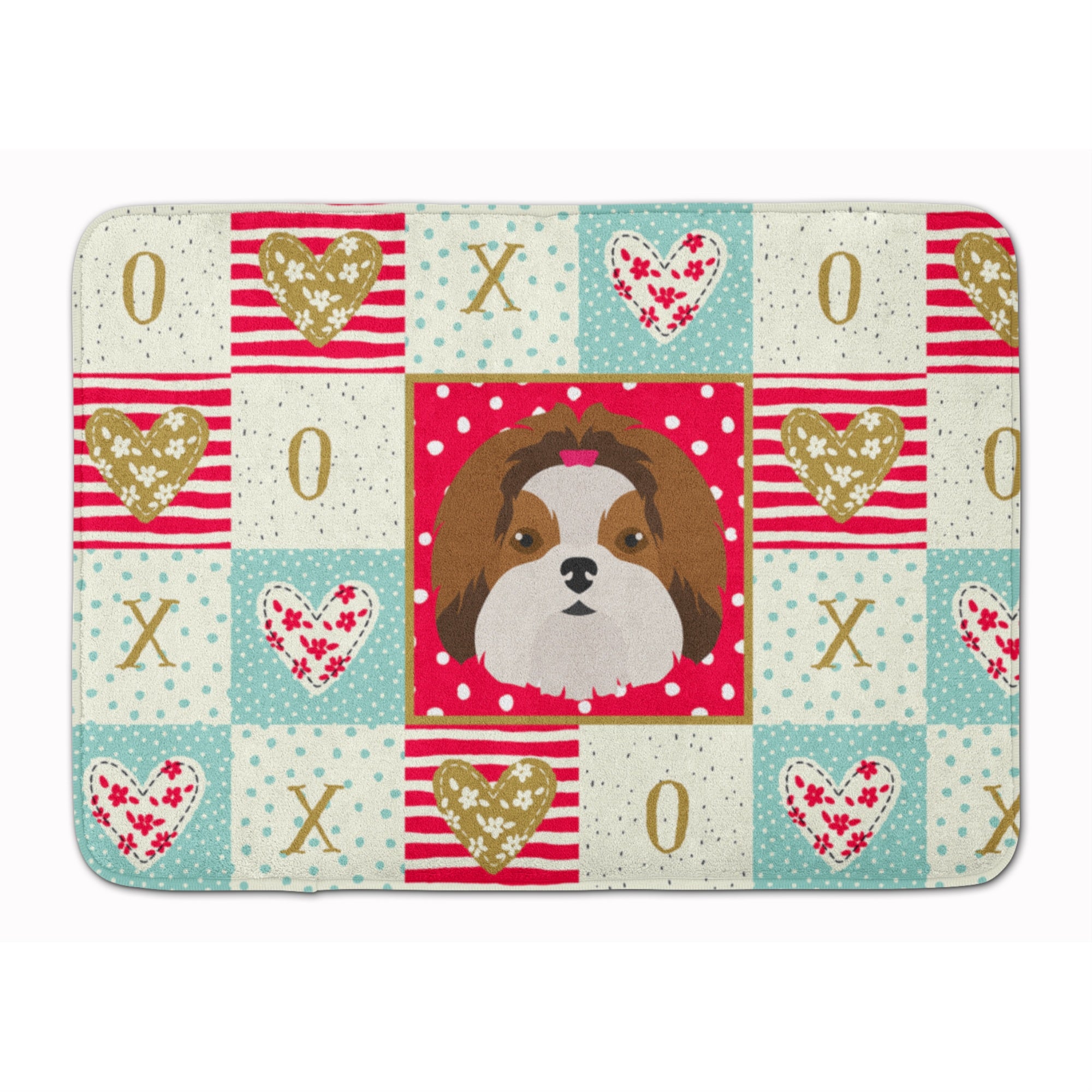 Caroline'S Treasures Imperial Shih Tzu Love Machine Washable Memory Foam Mat Doormats, Multicolor