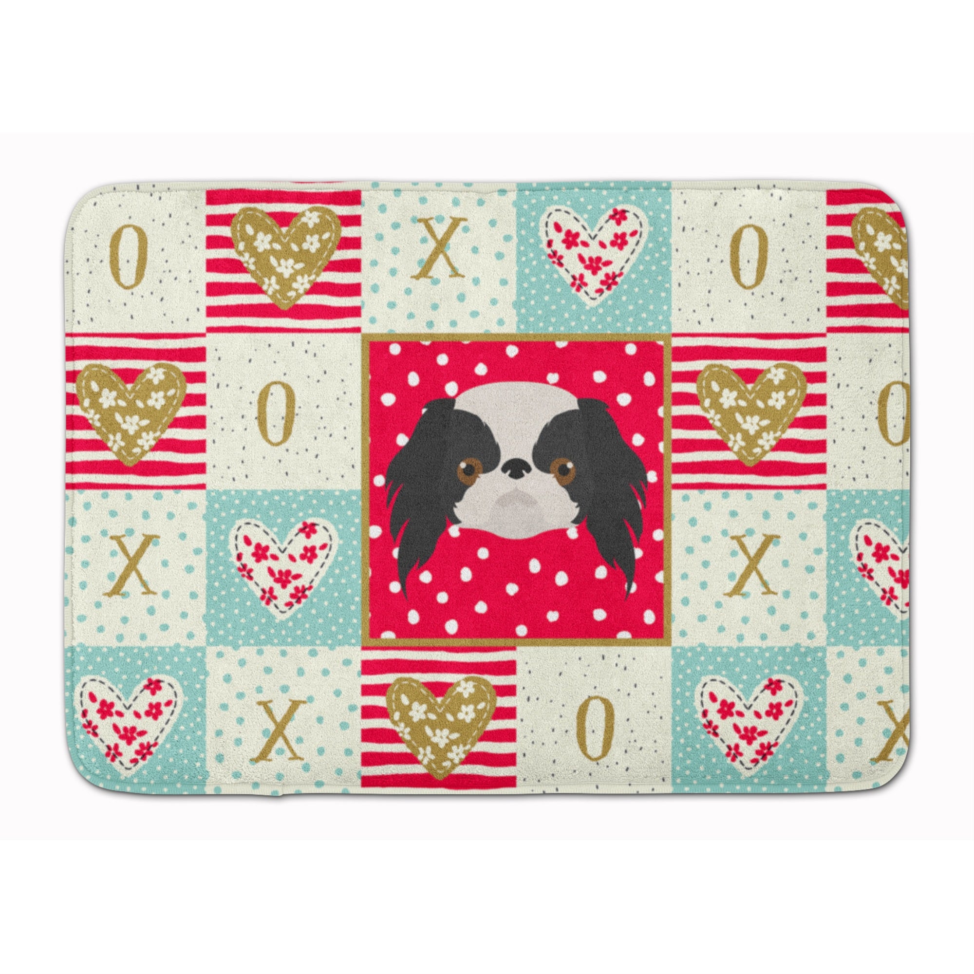Caroline'S Treasures Japanese Chin Love Machine Washable Memory Foam Mat Doormats, Multicolor