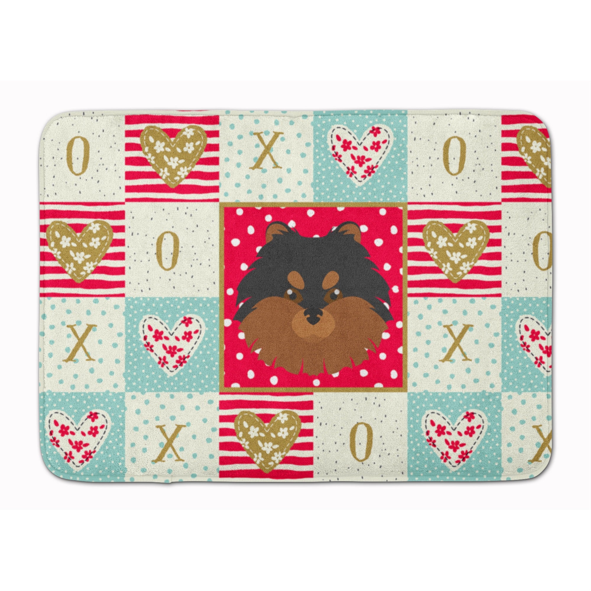 Caroline'S Treasures Pomeranian Love Machine Washable Memory Foam Mat Doormats, Multicolor