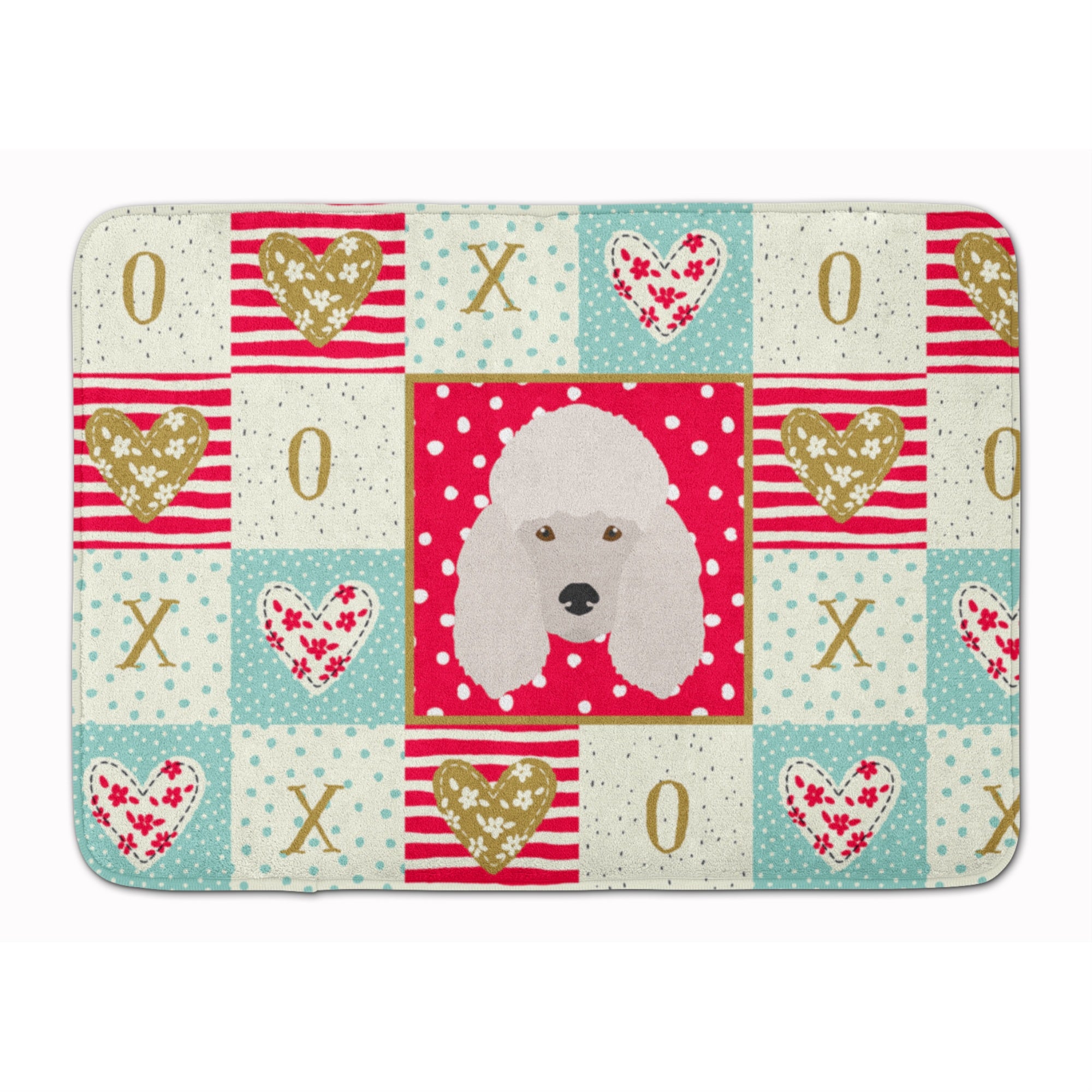 Caroline'S Treasures Poodle Love Machine Washable Memory Foam Mat Doormats, Multicolor