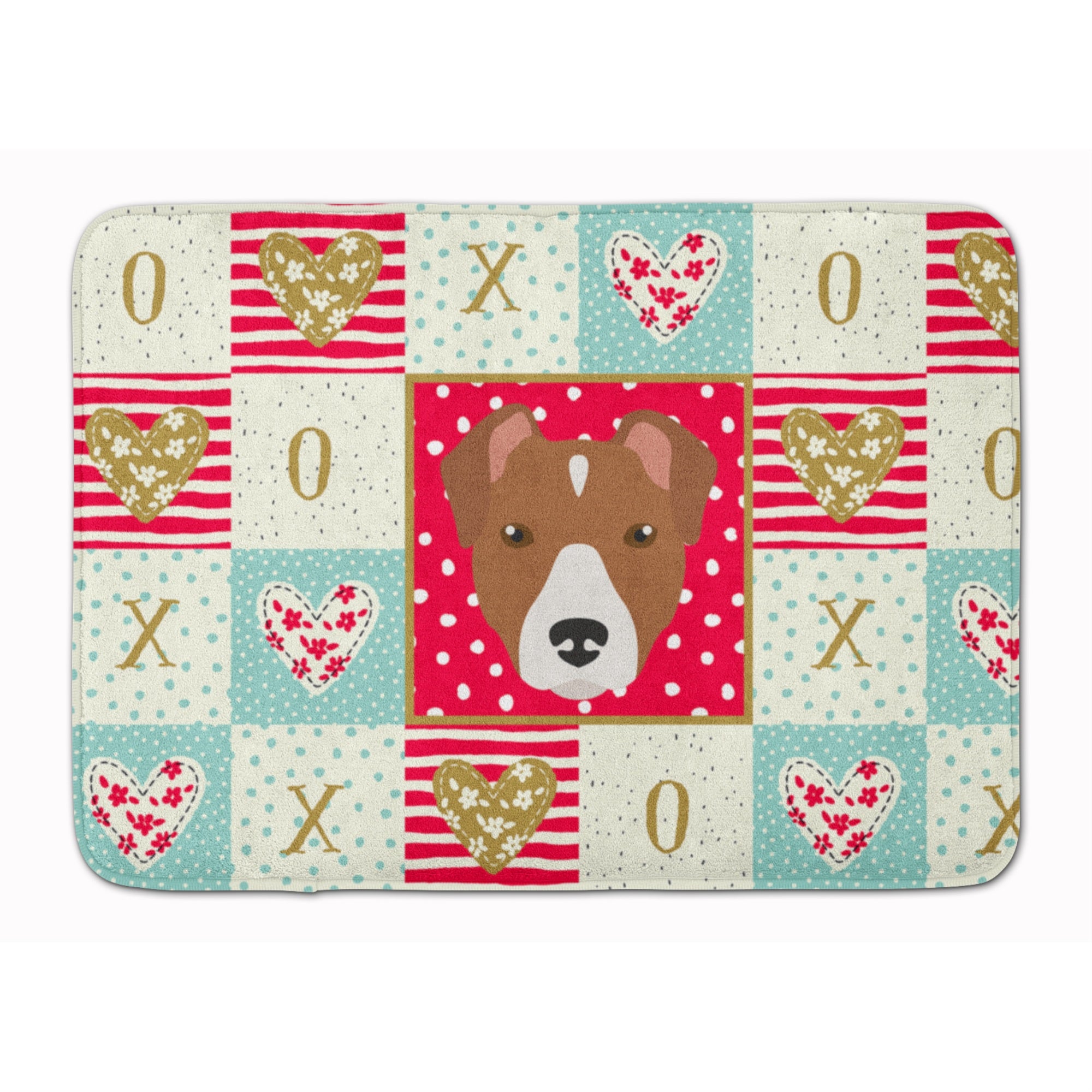 Caroline'S Treasures Rat Terrier Love Machine Washable Memory Foam Mat Doormats, Multicolor