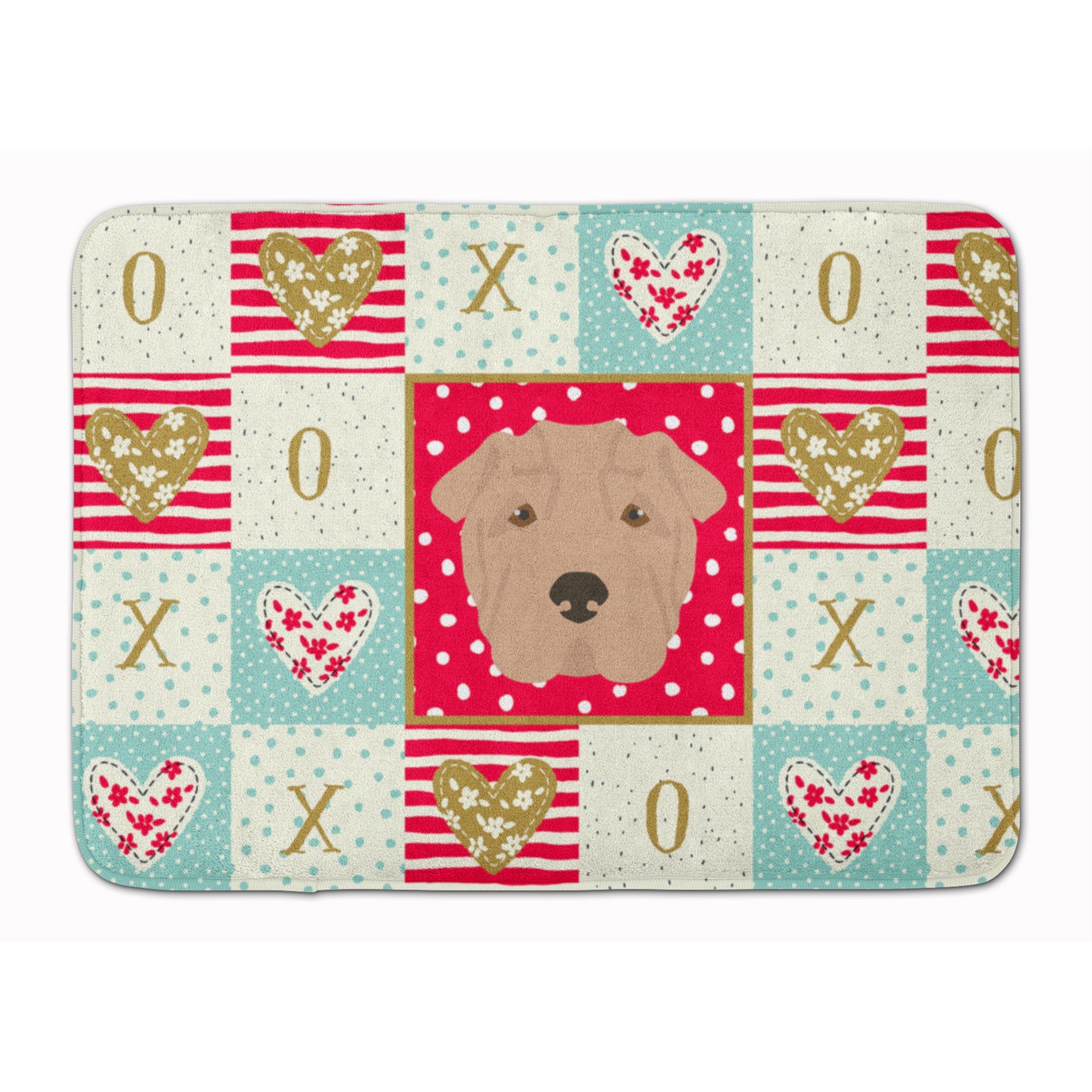 Caroline'S Treasures Shar Pei Love Machine Washable Memory Foam Mat Doormats, Multicolor