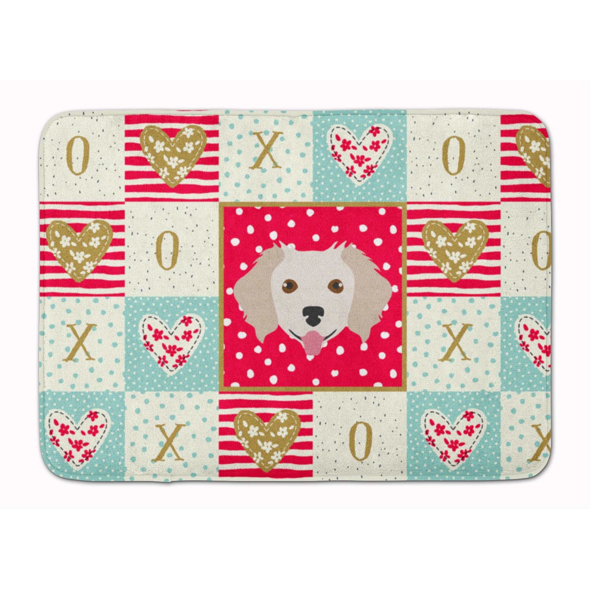 Caroline'S Treasures Small Greek Domestic Dog Love Machine Washable Memory Foam Mat Doormats, Multicolor
