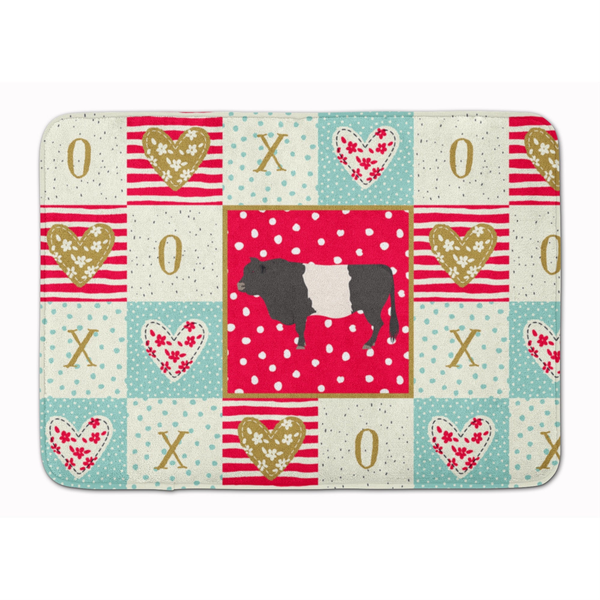Caroline'S Treasures Belted Galloway Cow Love Machine Washable Memory Foam Mat Doormats, Multicolor