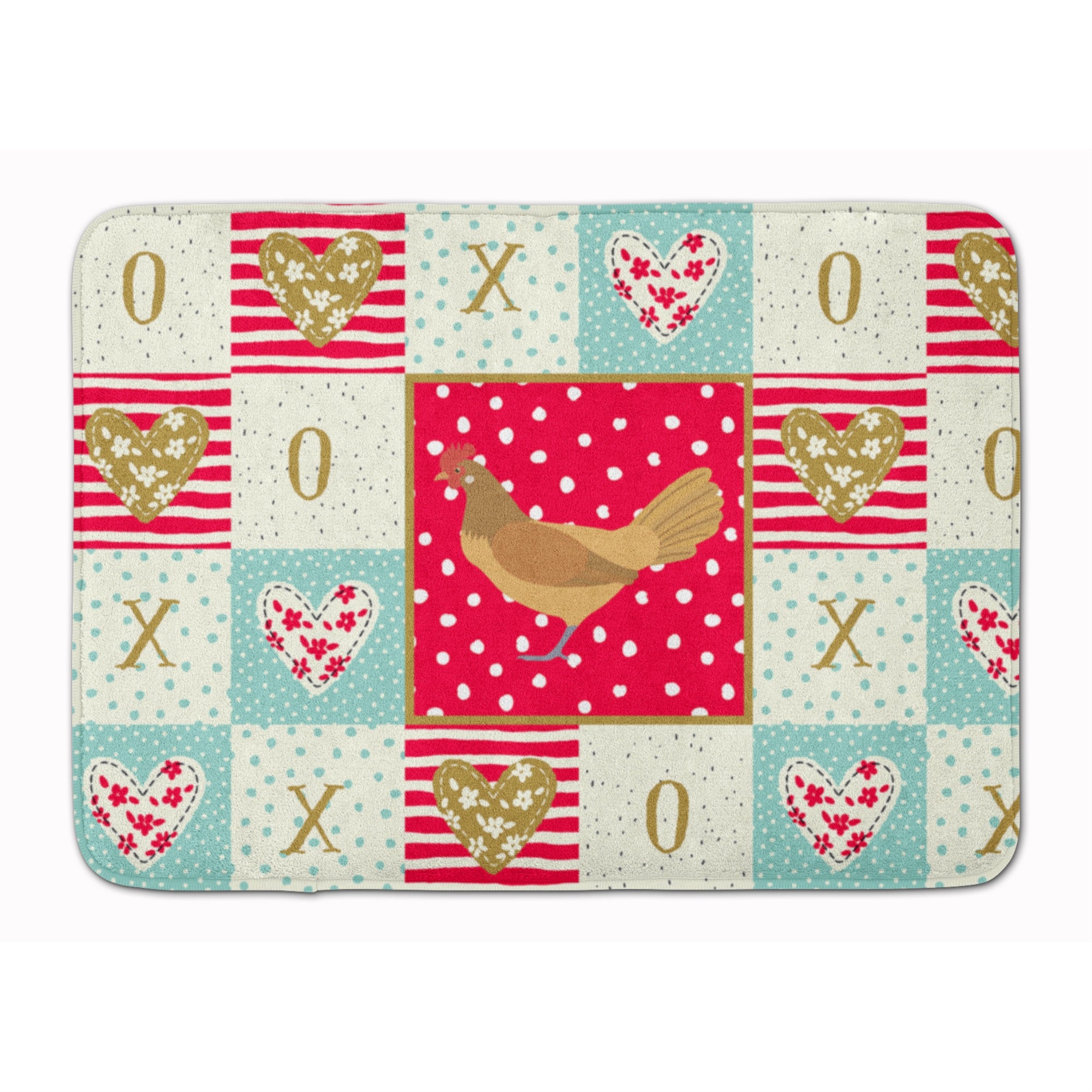 Caroline'S Treasures Frisian Friesian Chicken Love Machine Washable Memory Foam Mat Doormats, Multicolor