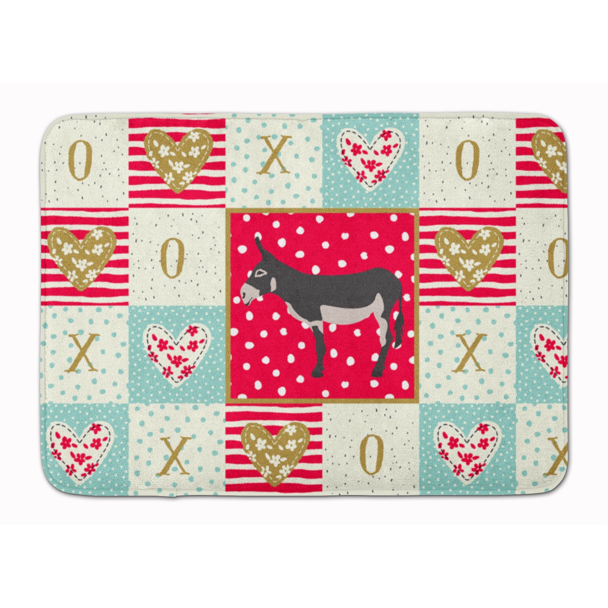 Caroline'S Treasures American Mammoth Jack Donkey Love Machine Washable Memory Foam Mat Doormats, Multicolor