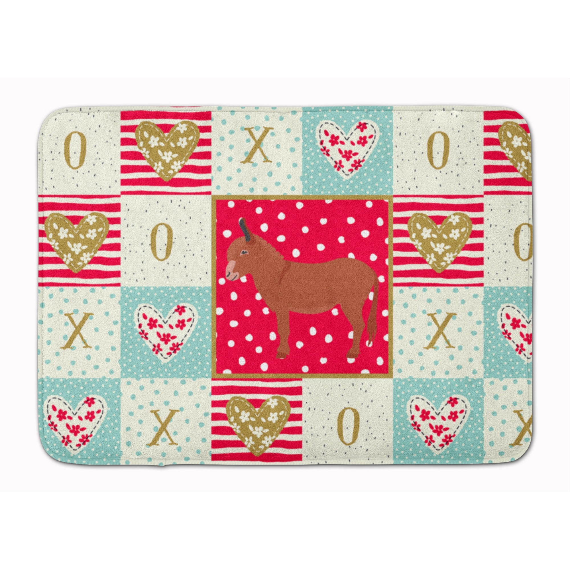 Caroline'S Treasures Irish Donkey Love Machine Washable Memory Foam Mat Doormats, Multicolor