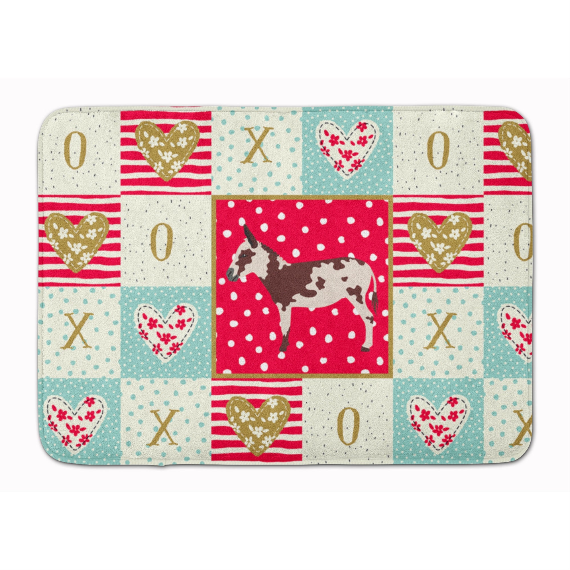 Caroline'S Treasures American Spotted Donkey Love Machine Washable Memory Foam Mat Doormats, Multicolor