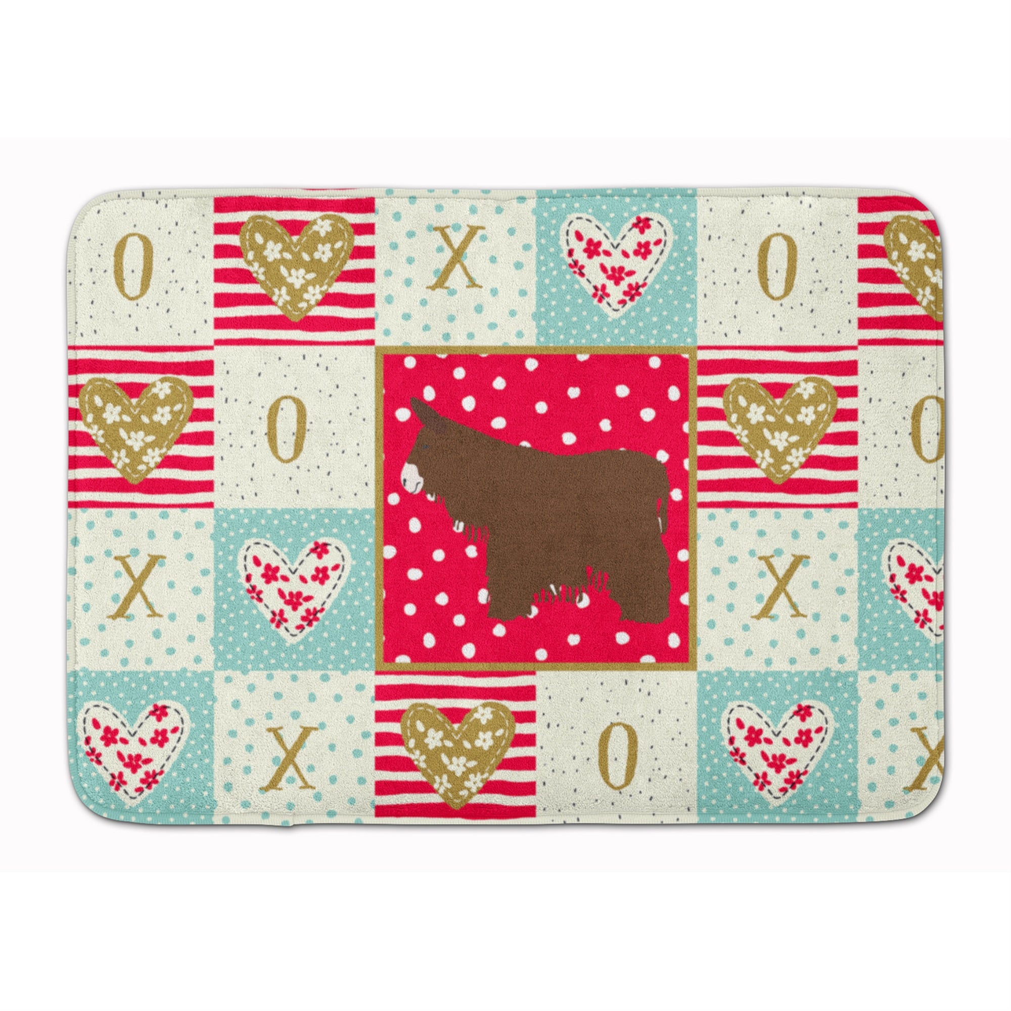 Caroline'S Treasures Poitou Poiteuin Donkey Love Machine Washable Memory Foam Mat Doormats, Multicolor