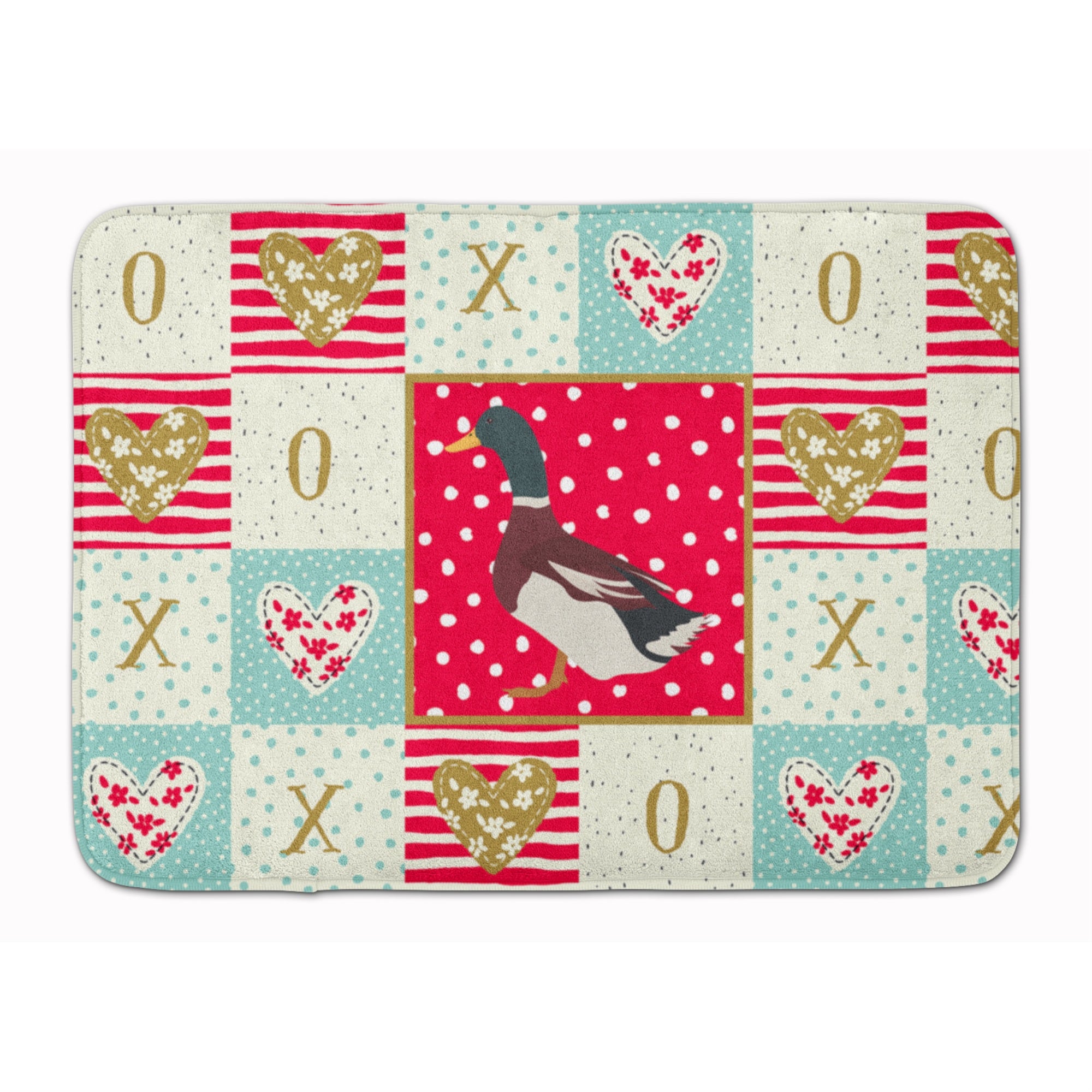 Caroline'S Treasures Rouen Duck Love Machine Washable Memory Foam Mat Doormats, Multicolor