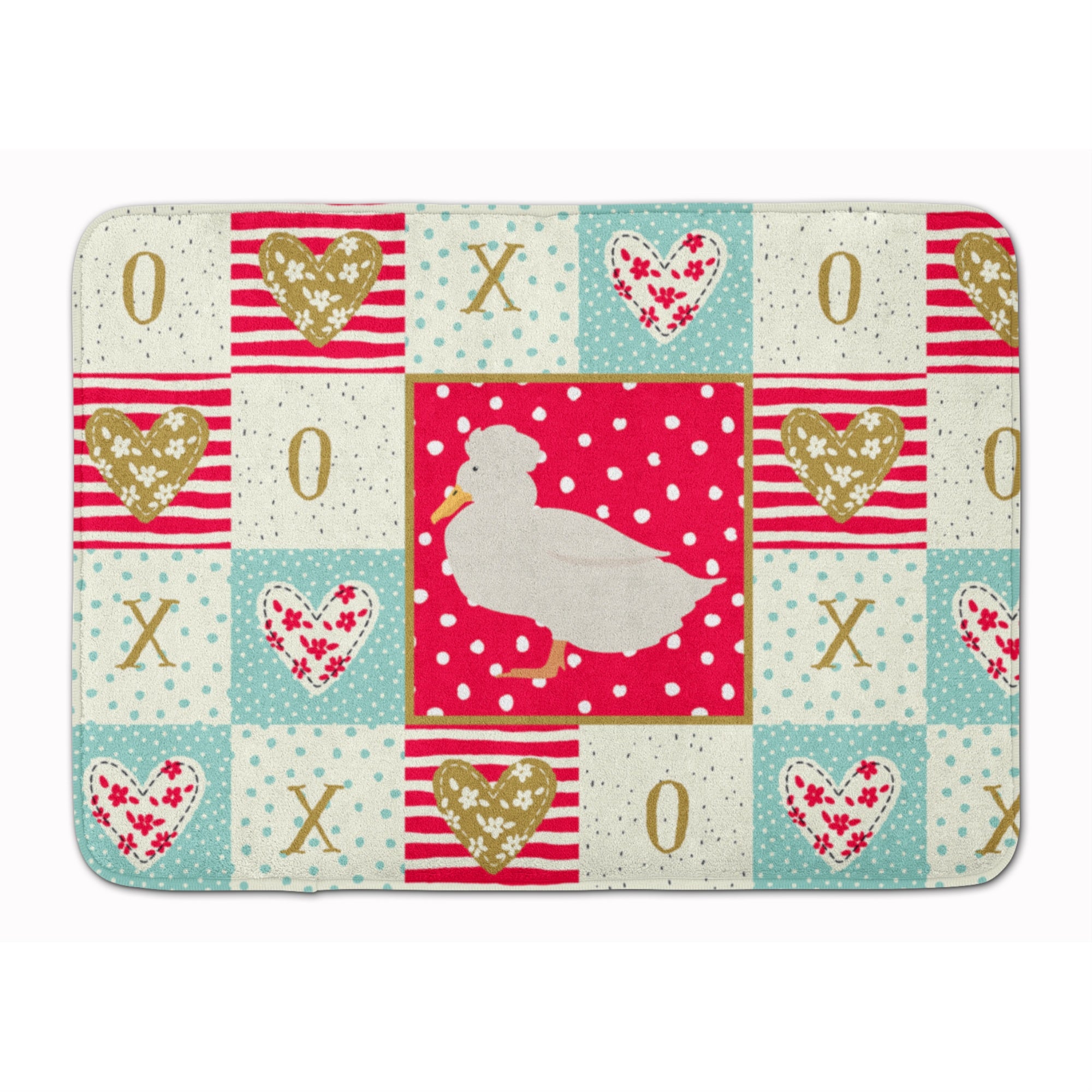 Caroline'S Treasures Crested Duck Love Machine Washable Memory Foam Mat Doormats, Multicolor