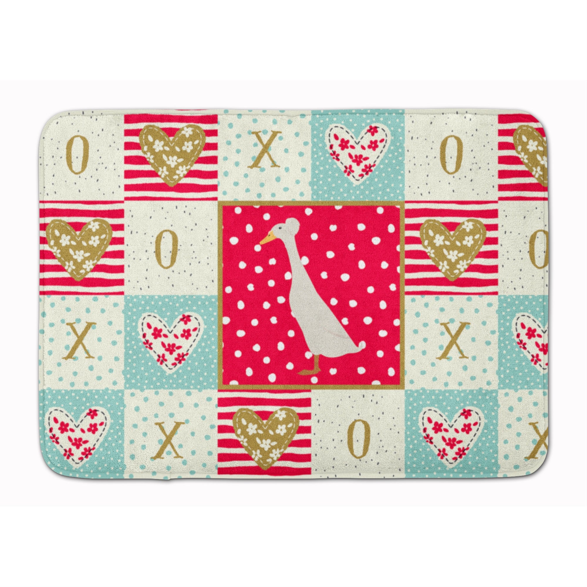 Caroline'S Treasures Bali Duck Love Machine Washable Memory Foam Mat Doormats, Multicolor