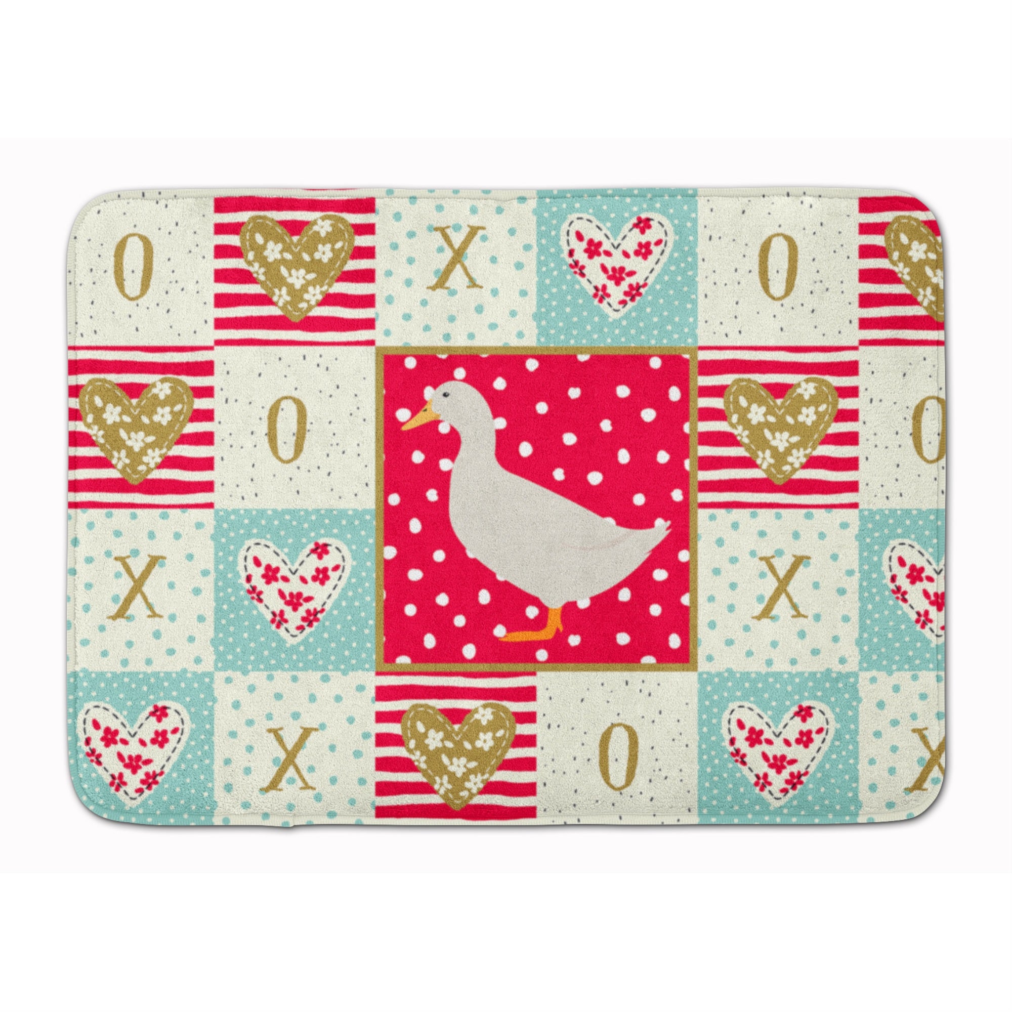 Caroline'S Treasures American Pekin Duck Love Machine Washable Memory Foam Mat Doormats, Multicolor