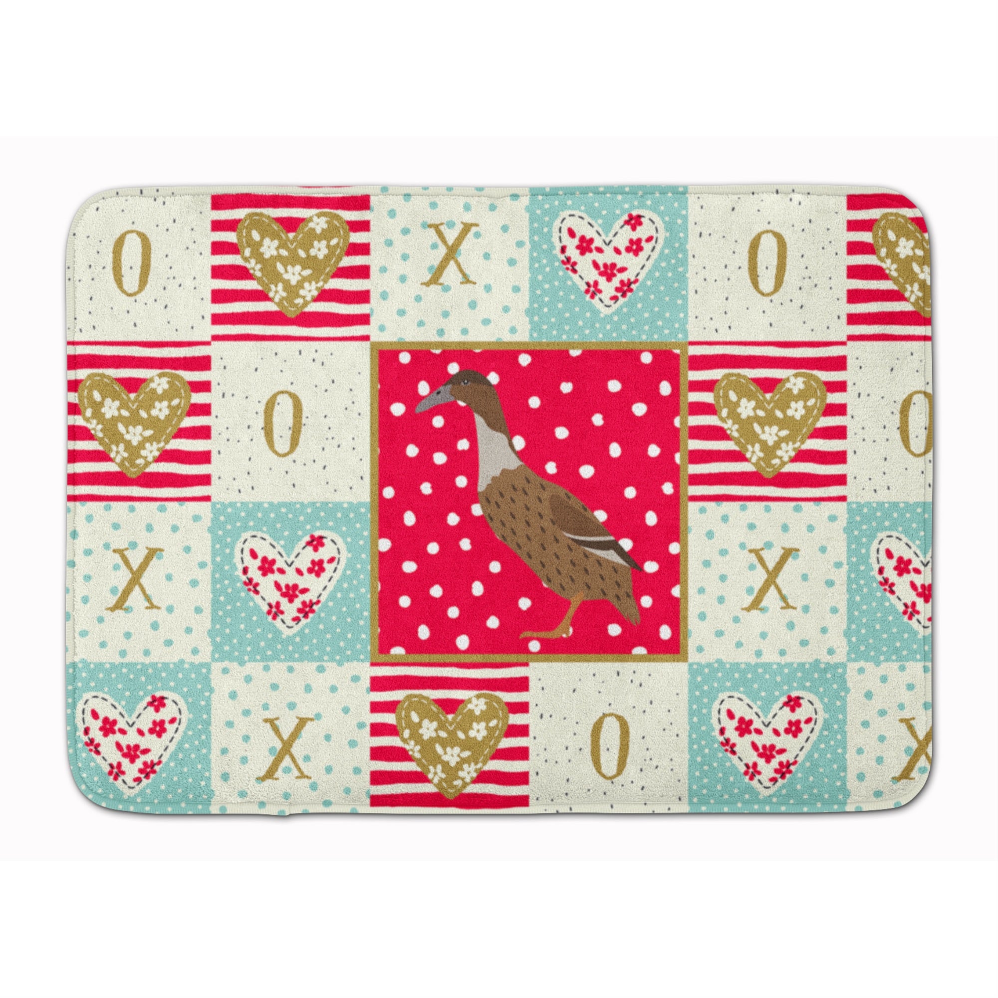 Caroline'S Treasures Dutch Hook Bill Duck Love Machine Washable Memory Foam Mat Doormats, Multicolor