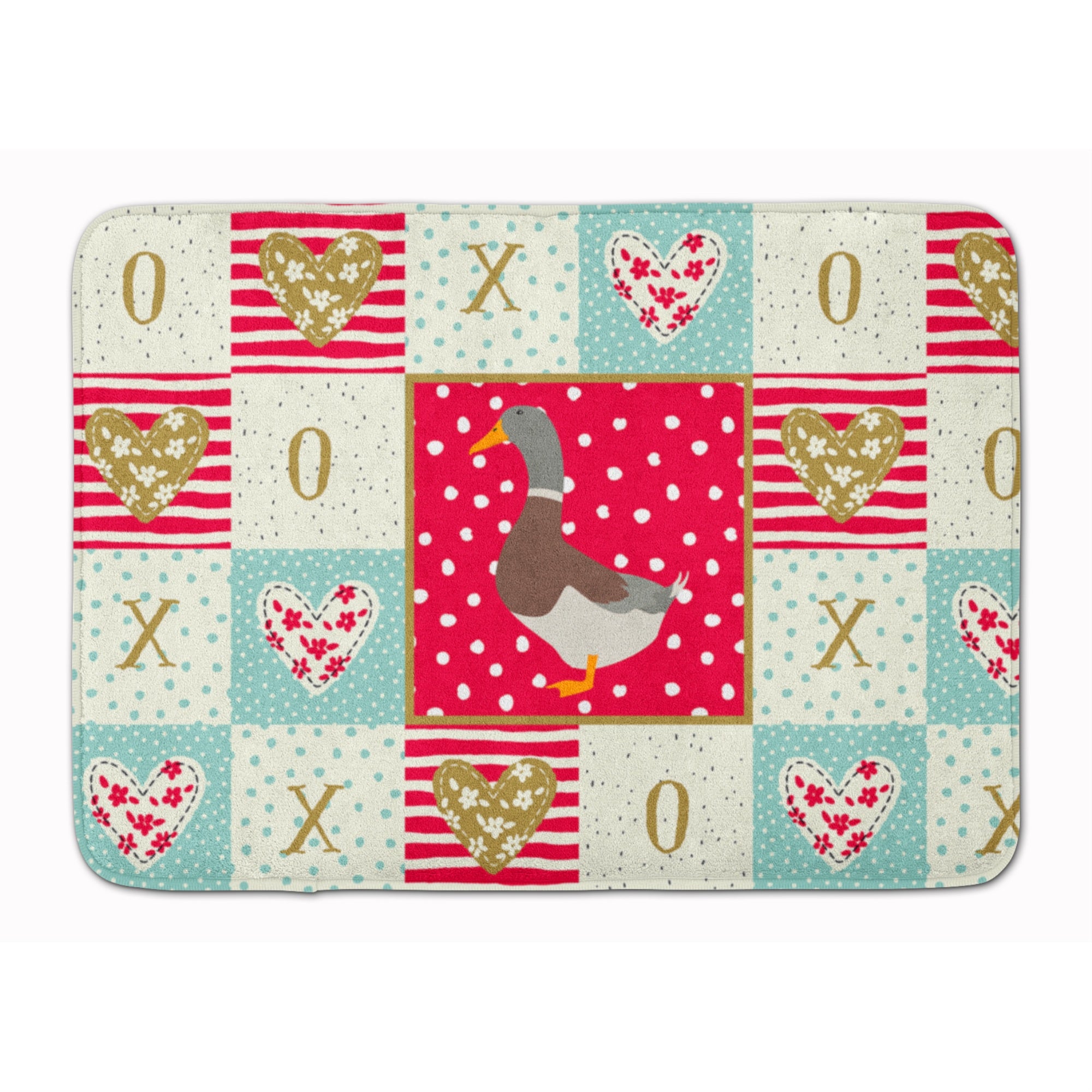 Caroline'S Treasures Saxony Sachsenente Duck Love Machine Washable Memory Foam Mat Doormats, Multicolor