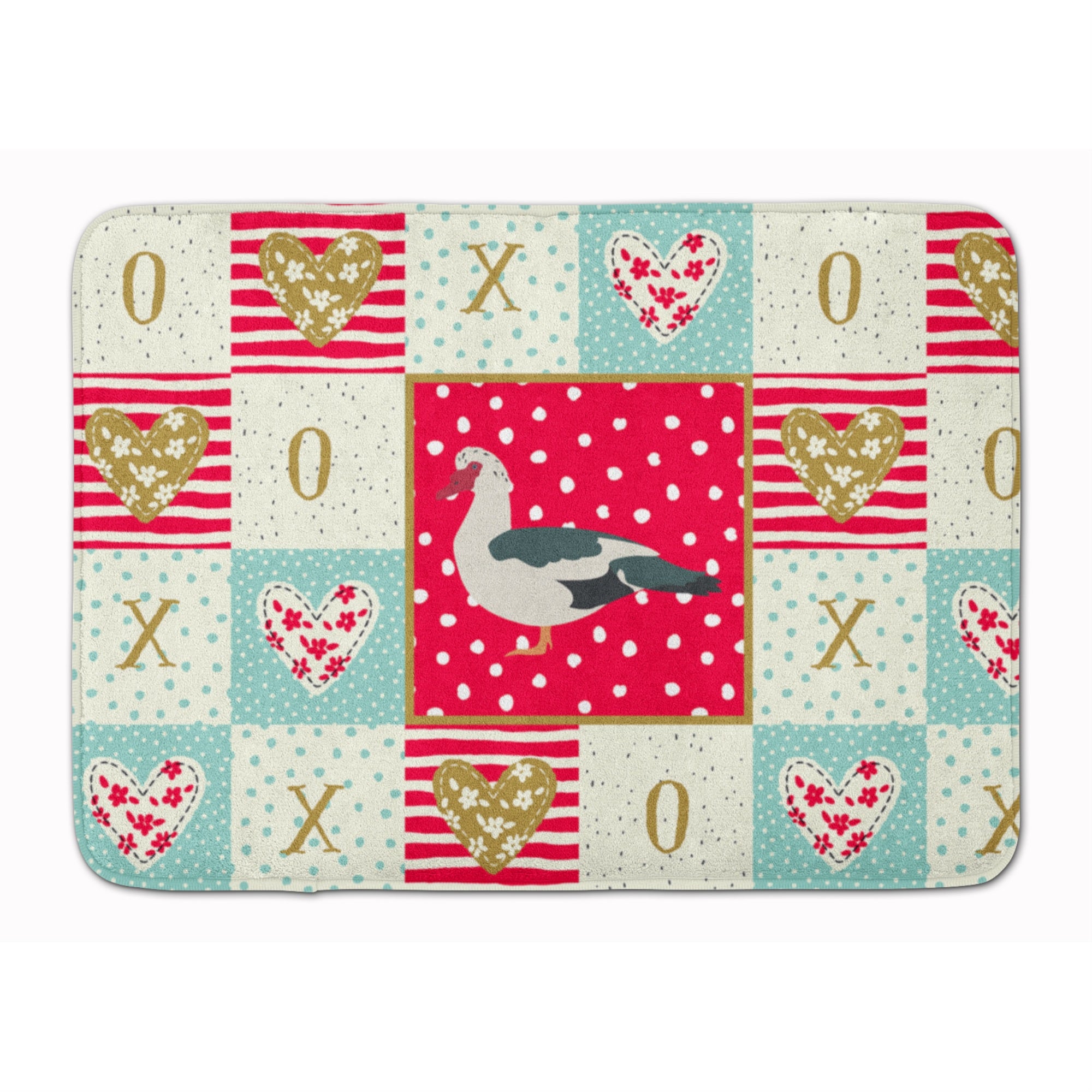 Caroline'S Treasures Muscovy Duck Love Machine Washable Memory Foam Mat Doormats, Multicolor