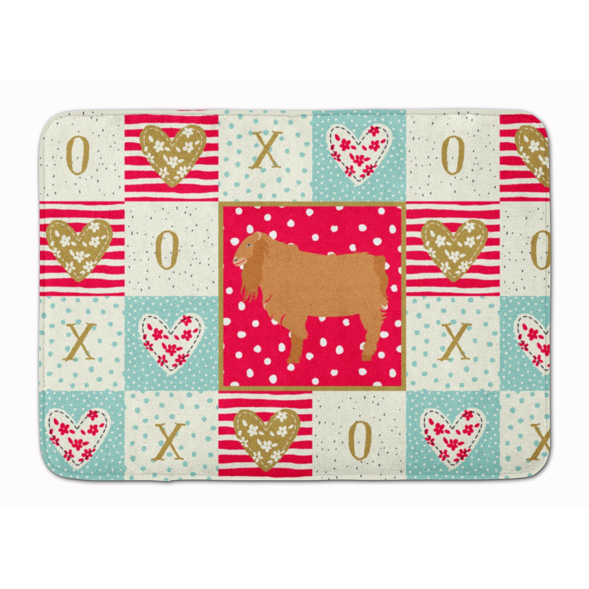 Caroline'S Treasures American Lamancha Goat Love Machine Washable Memory Foam Mat Doormats, Multicolor