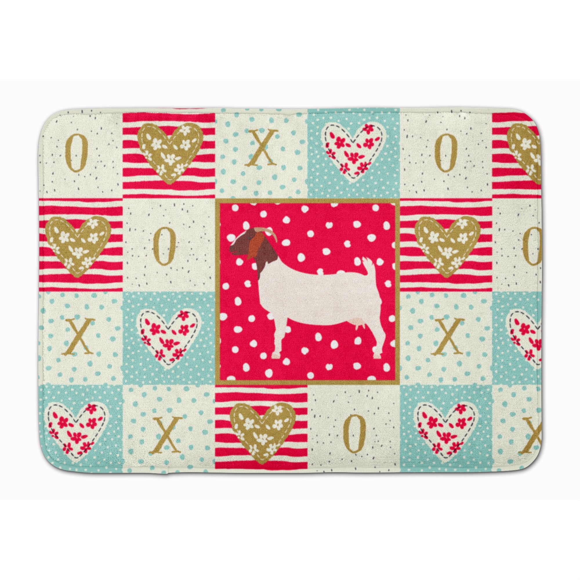 Caroline'S Treasures Boer Goat Love Machine Washable Memory Foam Mat Doormats, Multicolor