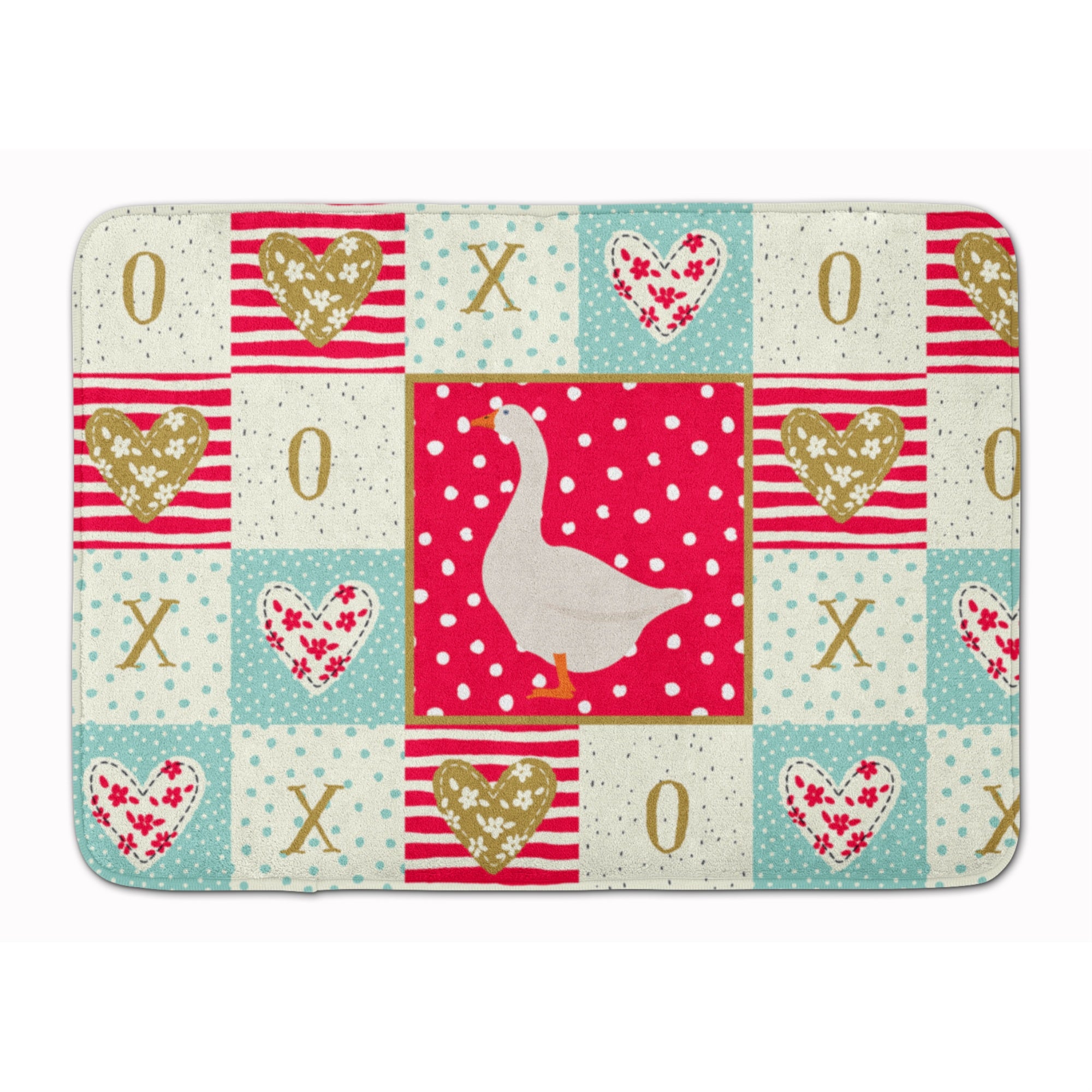 Caroline'S Treasures Embden Goose Love Machine Washable Memory Foam Mat Doormats, Multicolor