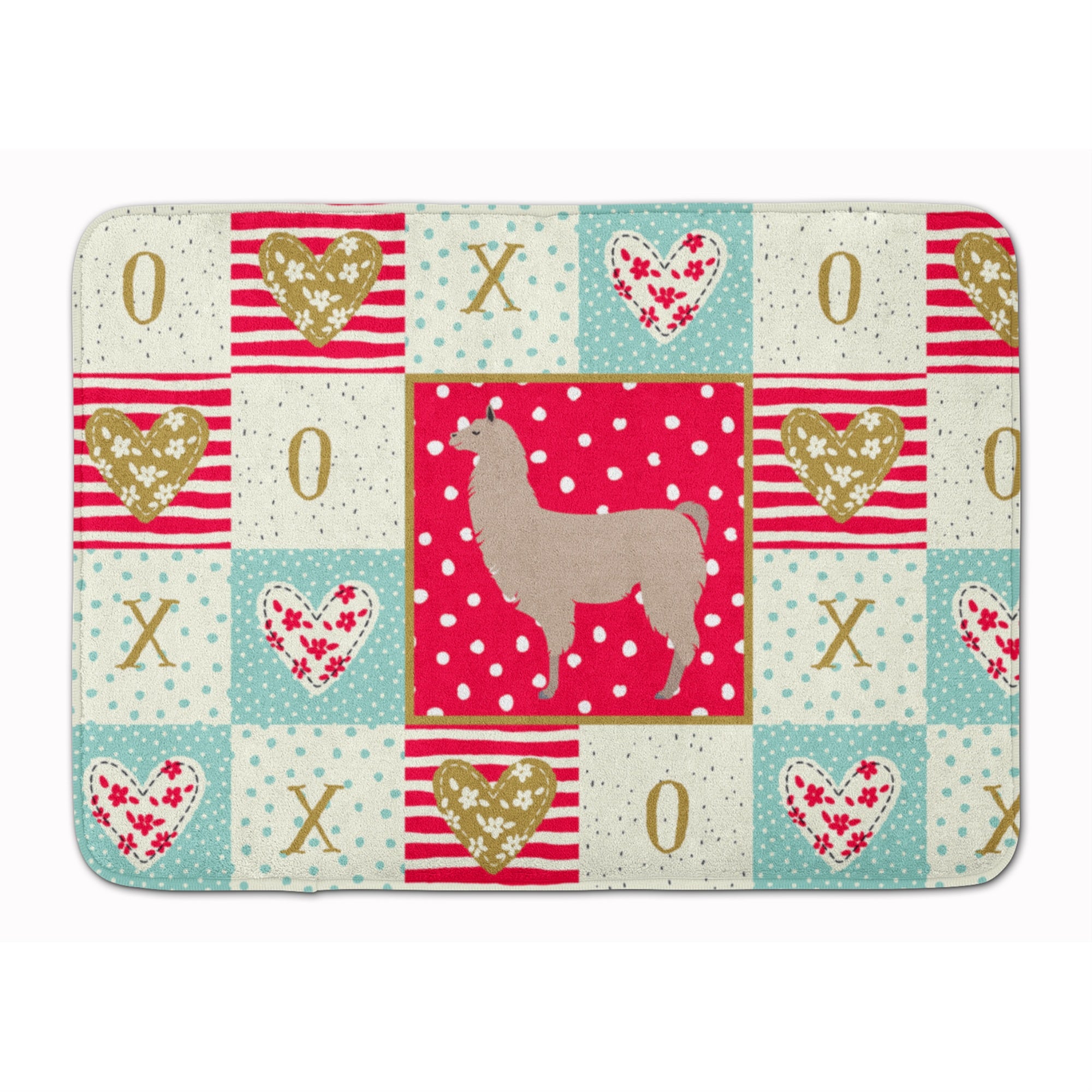 Caroline'S Treasures Llama Love Machine Washable Memory Foam Mat Doormats, Multicolor
