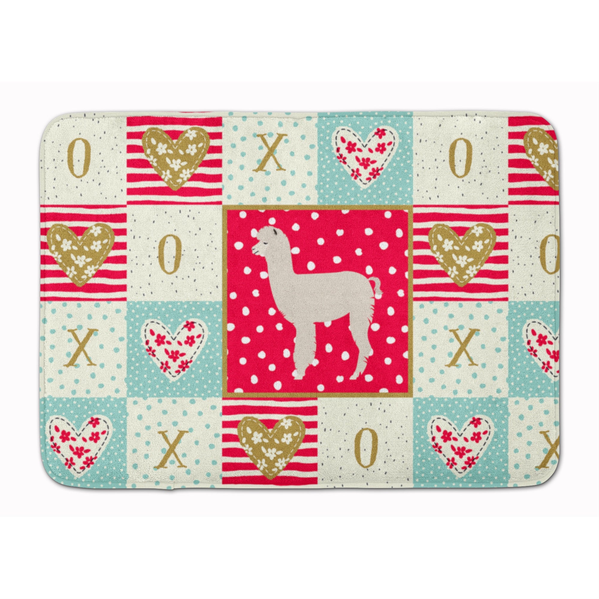 Caroline'S Treasures Alpaca Love Machine Washable Memory Foam Mat Doormats, Multicolor