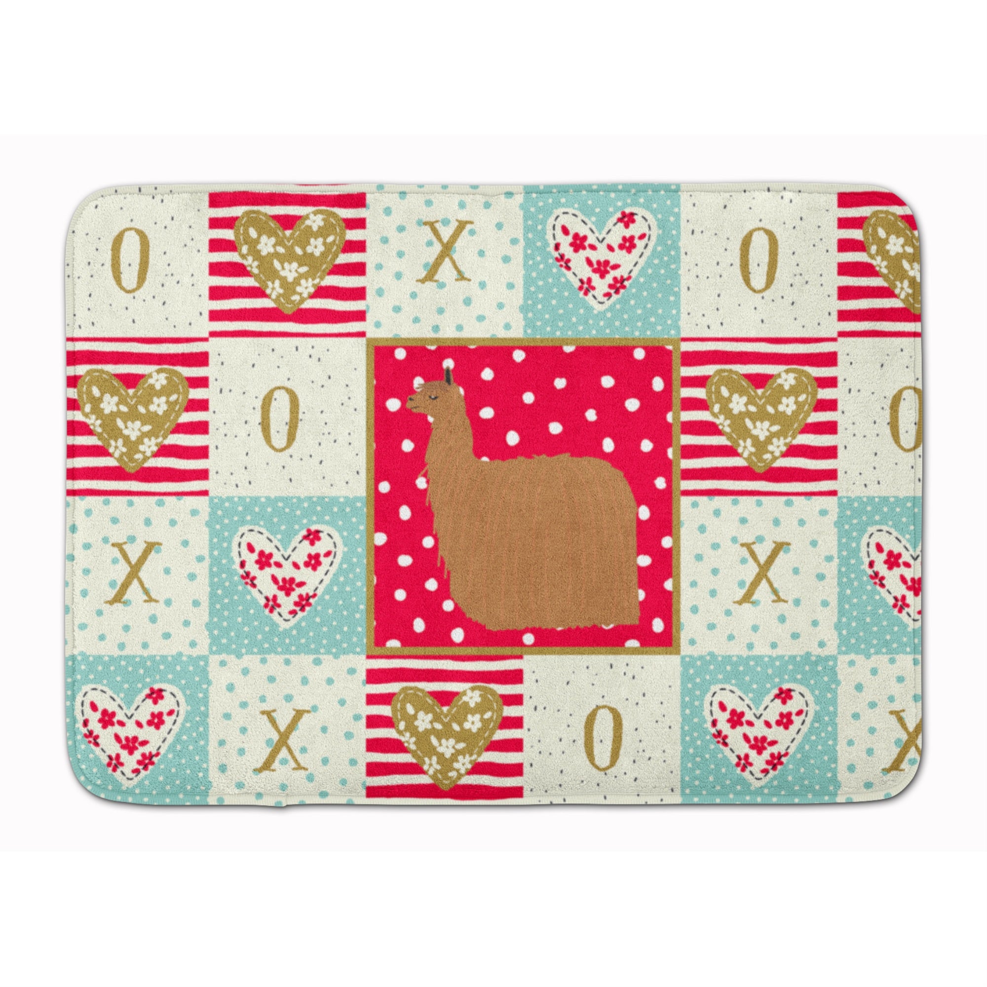 Caroline'S Treasures Alpaca Suri Love Machine Washable Memory Foam Mat Doormats, Multicolor