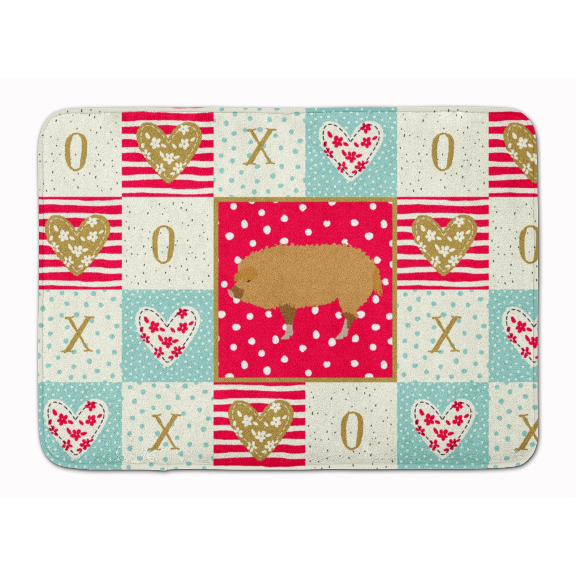 Caroline'S Treasures Hungarian Mangalica Pig Love Machine Washable Memory Foam Mat Doormats, Multicolor