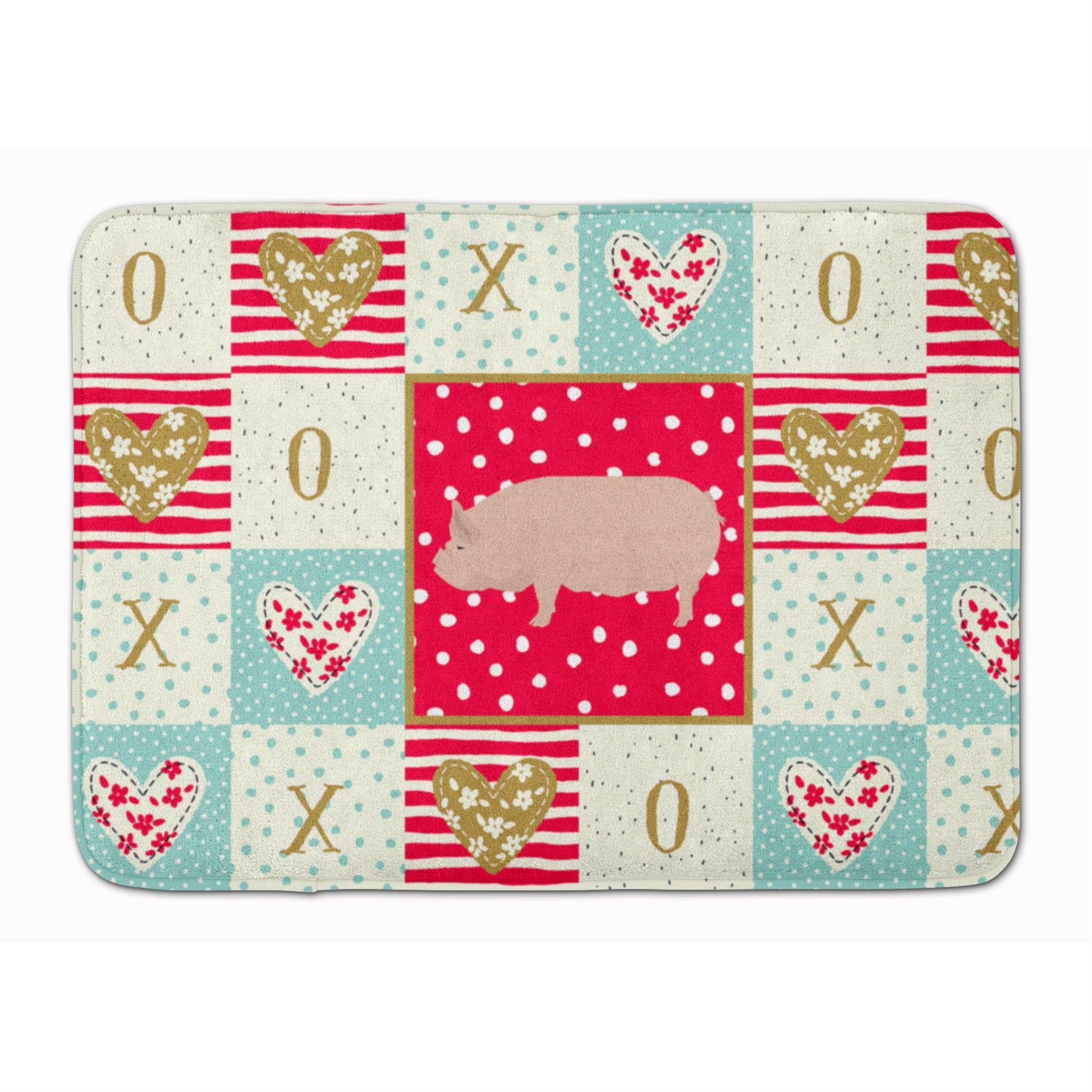 Caroline'S Treasures Welsh Pig Love Machine Washable Memory Foam Mat Doormats, Multicolor