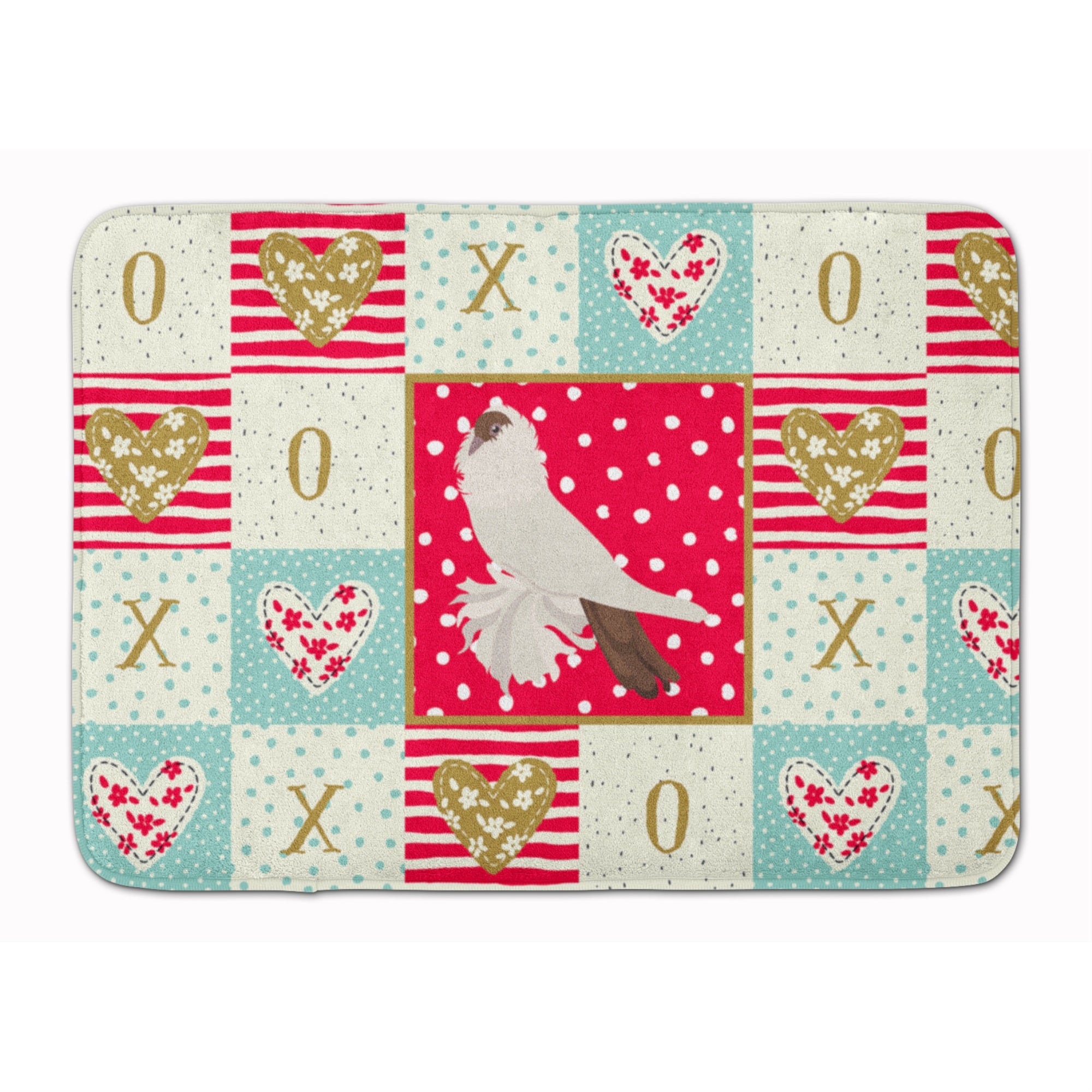 Caroline'S Treasures German Helmet Pigeon Love Machine Washable Memory Foam Mat Doormats, Multicolor