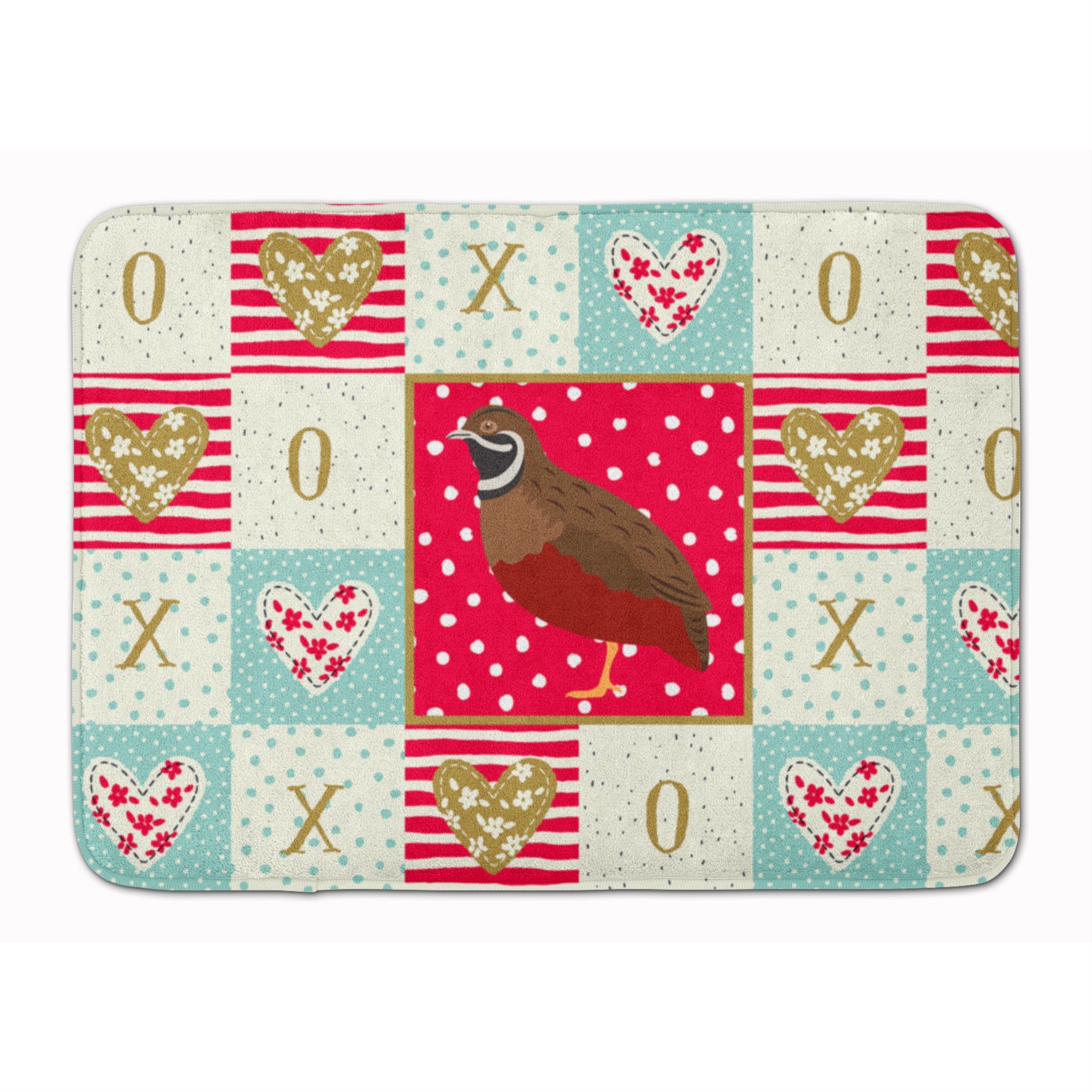 Caroline'S Treasures Chinese Painted Or King Quail Love Machine Washable Memory Foam Mat Doormats, Multicolor