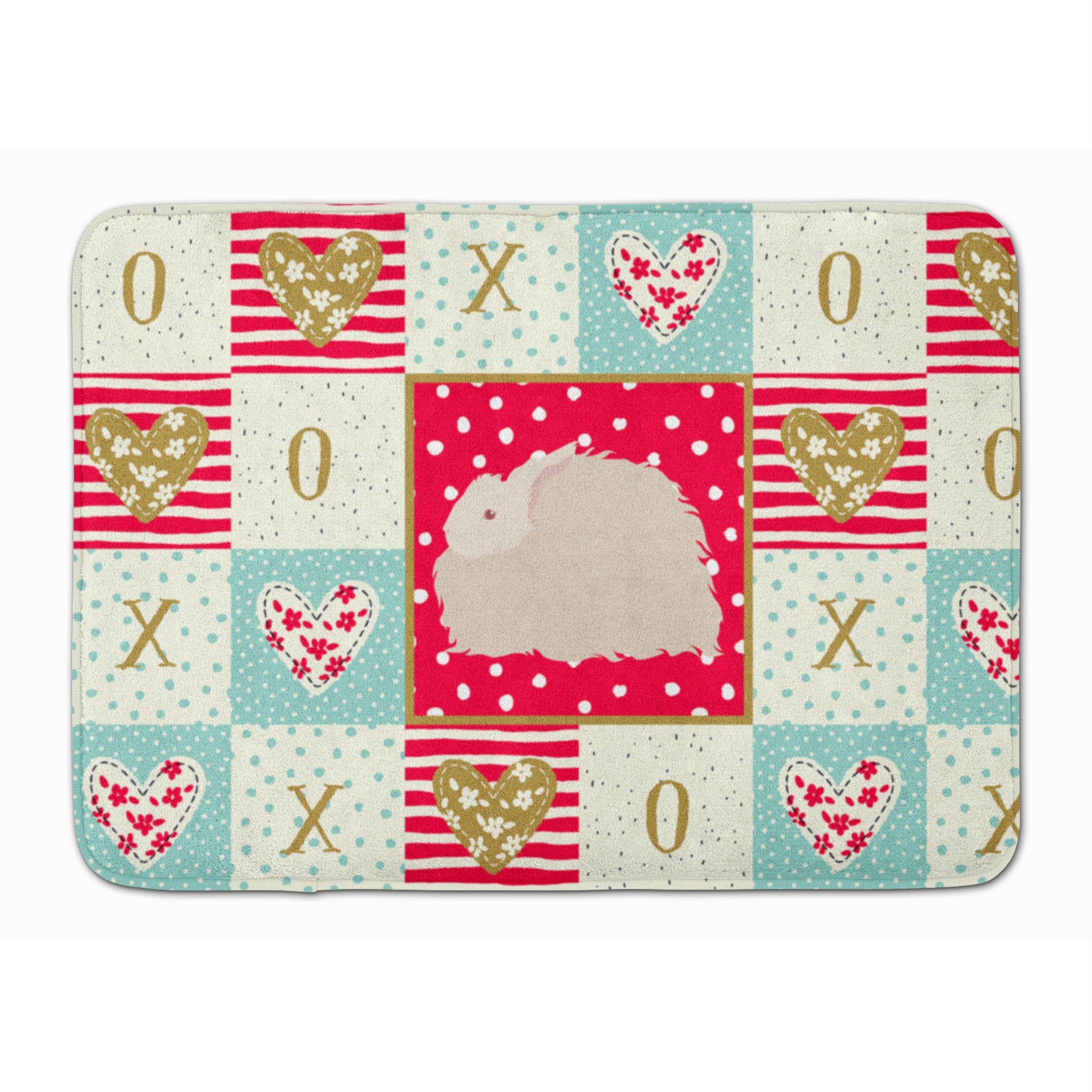 Caroline'S Treasures Fluffy Angora Rabbit Love Machine Washable Memory Foam Mat Doormats, Multicolor