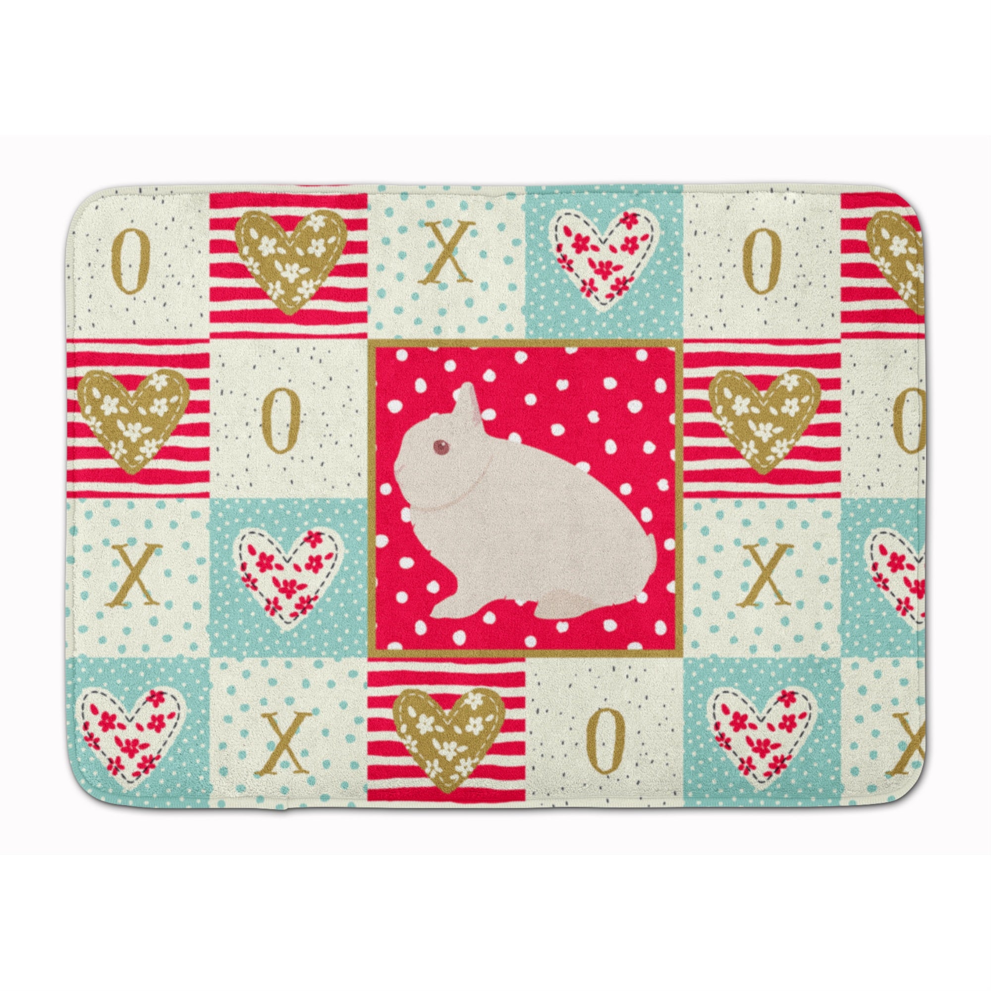 Caroline'S Treasures Hermelin Rabbit Love Machine Washable Memory Foam Mat Doormats, Multicolor