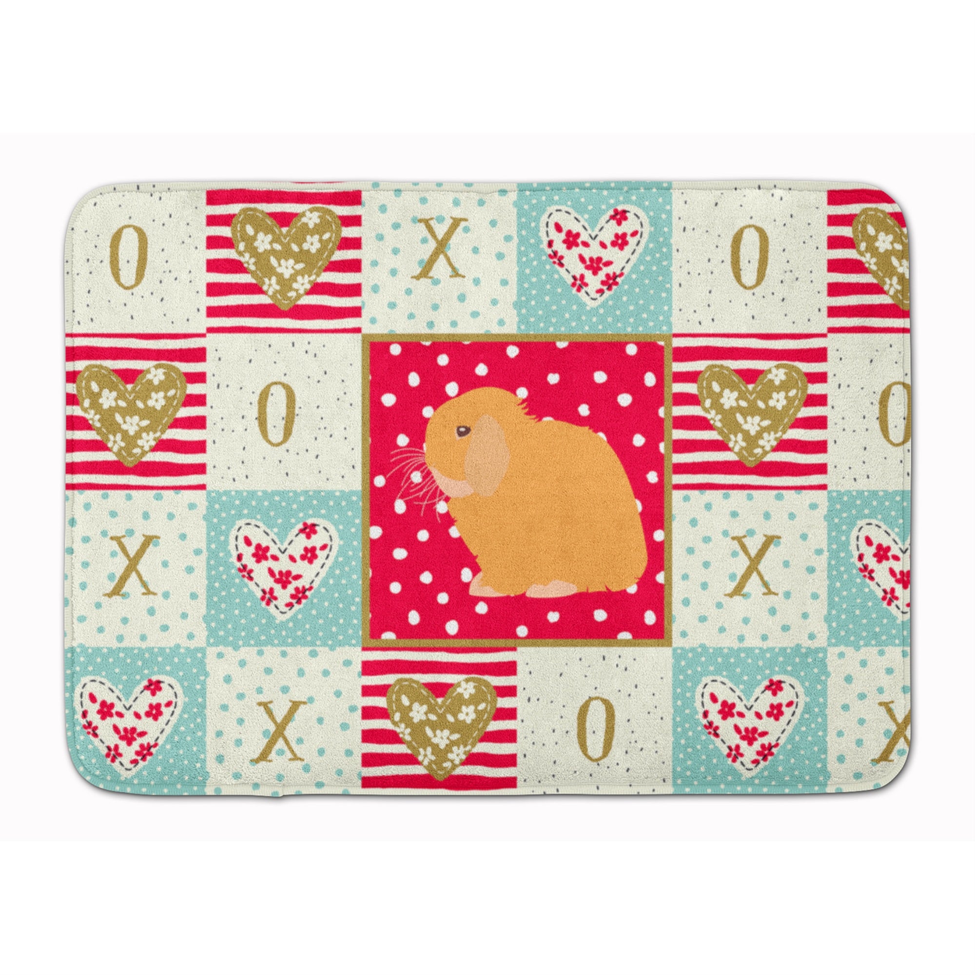 Caroline'S Treasures Holland Lop Rabbit Love Machine Washable Memory Foam Mat Doormats, Multicolor