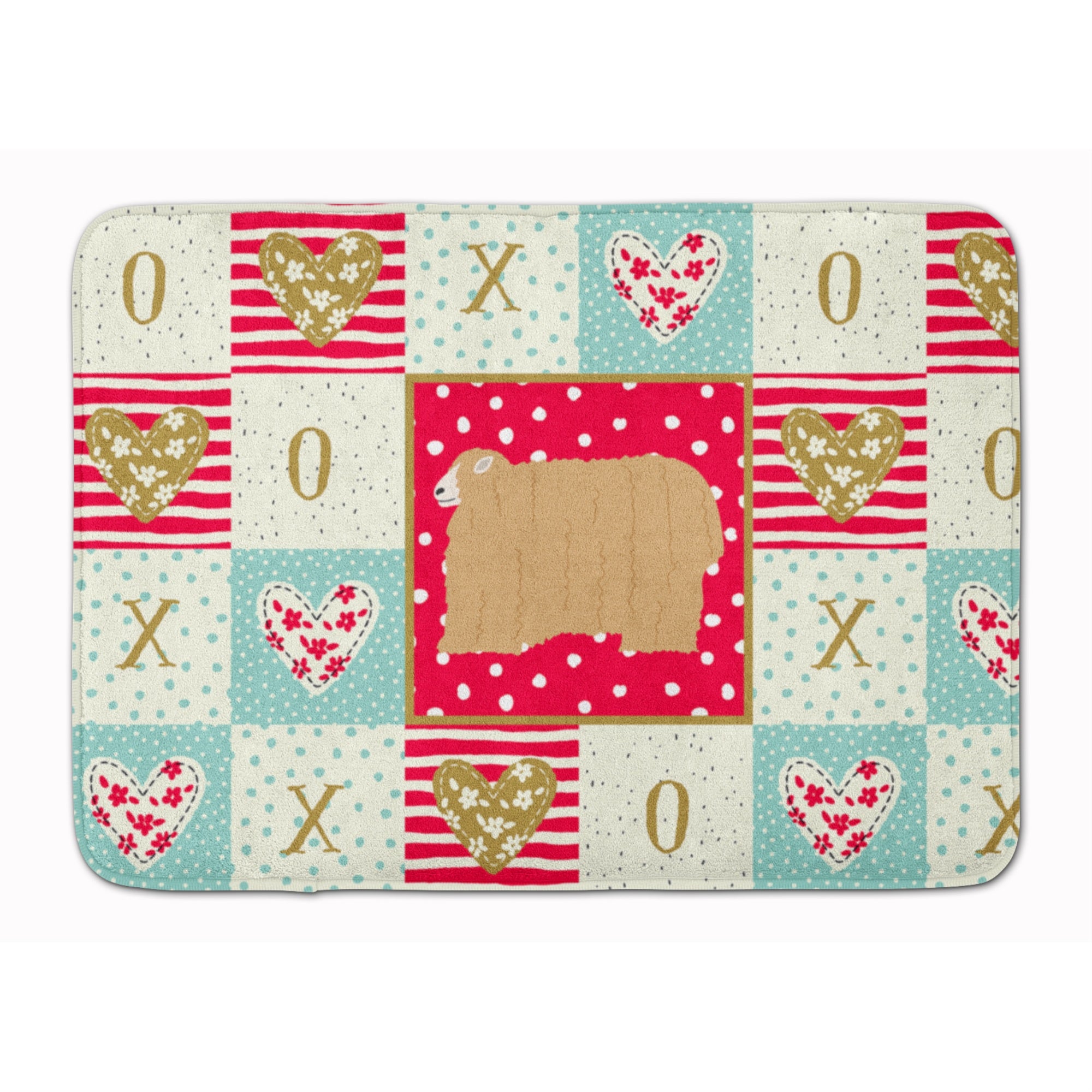 Caroline'S Treasures Lincoln Longwool Sheep Love Machine Washable Memory Foam Mat Doormats, Multicolor