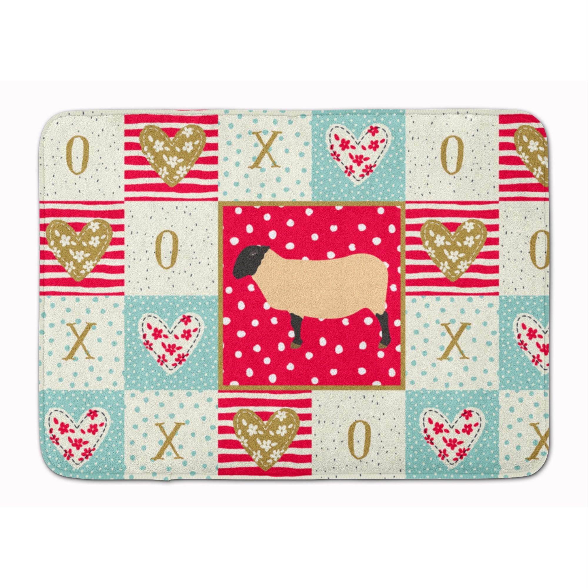 Caroline'S Treasures Suffolk Sheep Love Machine Washable Memory Foam Mat Doormats, Multicolor
